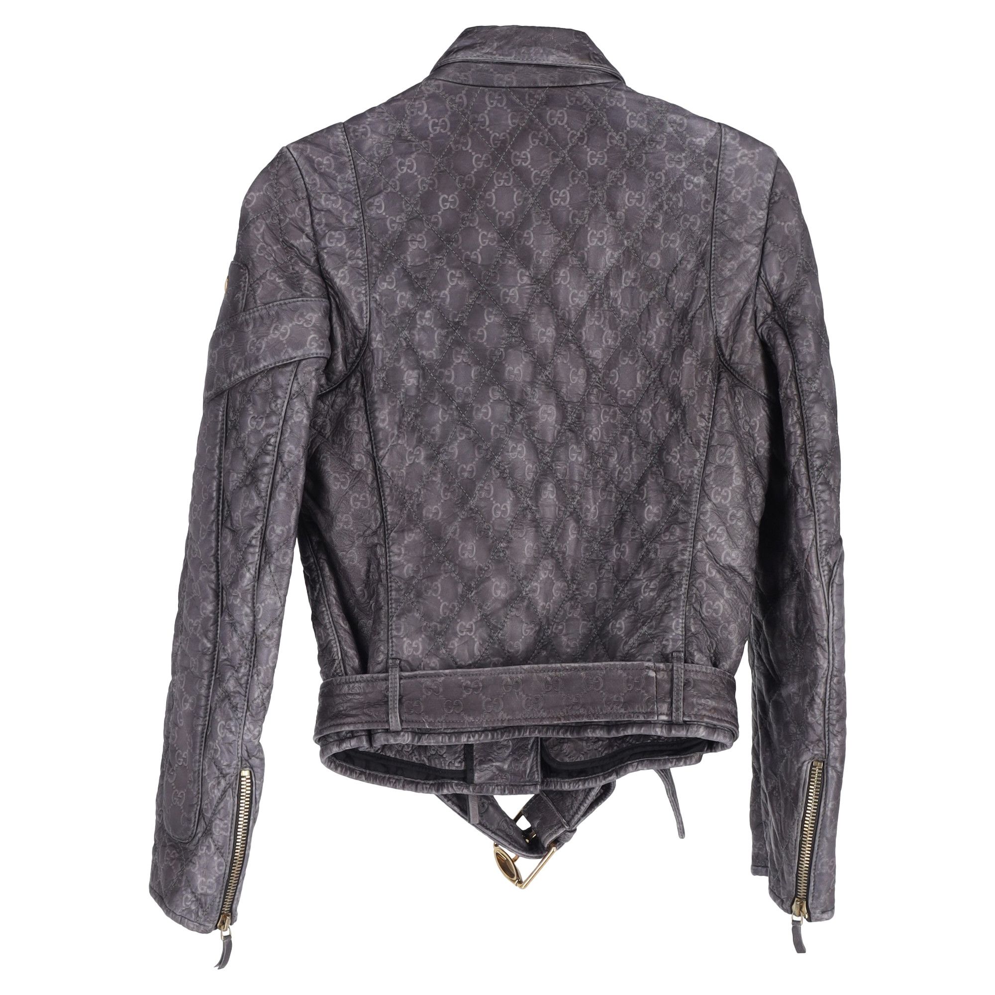 Gucci Gucci Monogram Biker Jacket in Black Leather Size S / US 4 / IT 40 - 2 Thumbnail