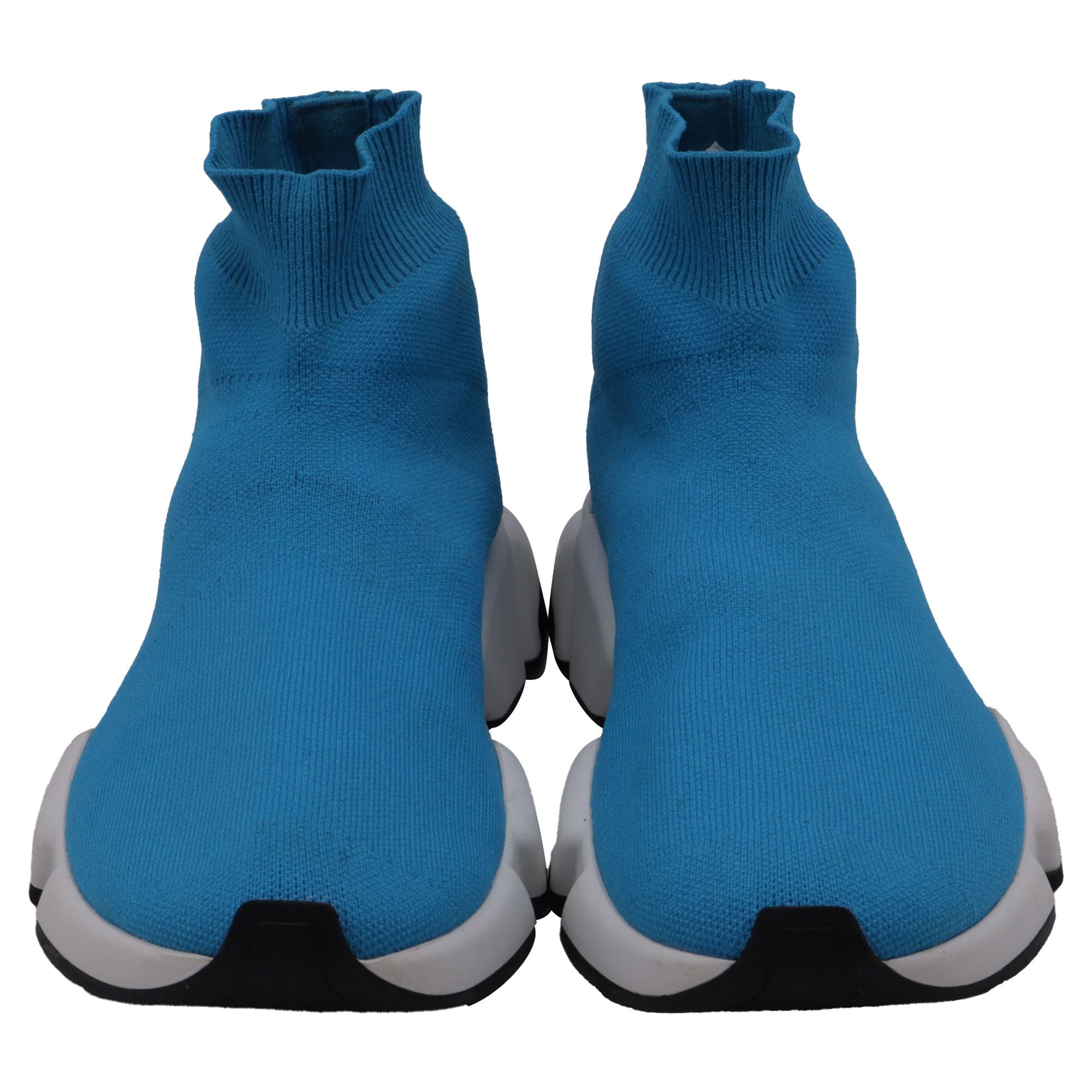 Balenciaga Balenciaga Speed Trainer Shoes in Blue Polyester Size US 6 / IT 36 - 2 Thumbnail