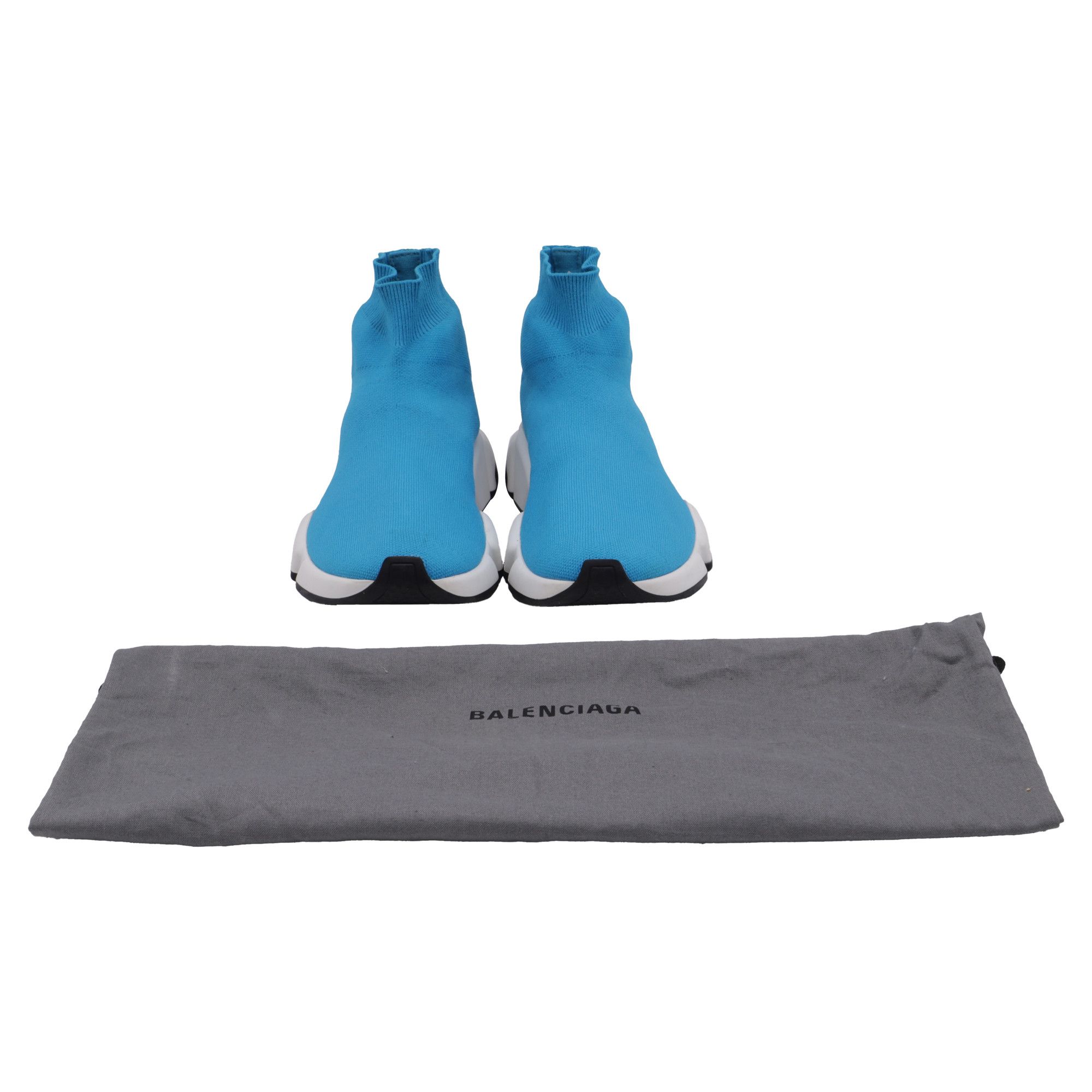 Balenciaga Balenciaga Speed Trainer Shoes in Blue Polyester Size US 6 / IT 36 - 6 Thumbnail