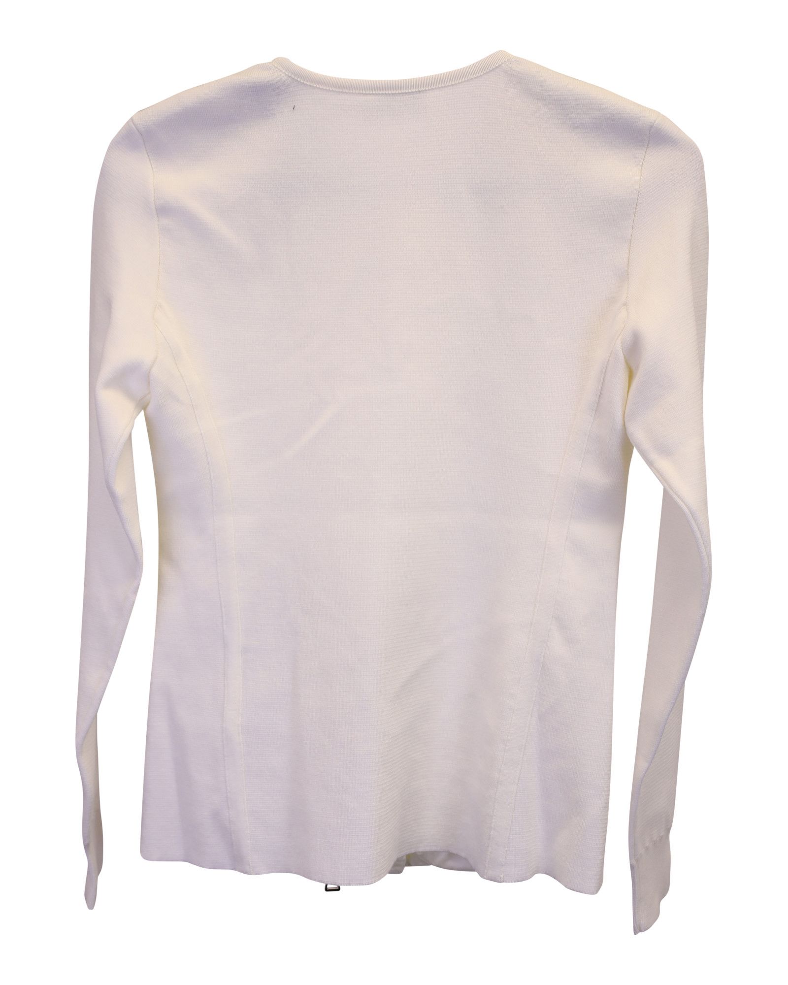 Moncler Moncler Asymmetrical Zipped Jacket in Cream Polyamide Size XS / US 0-2 / IT 36-38 - 6 Thumbnail