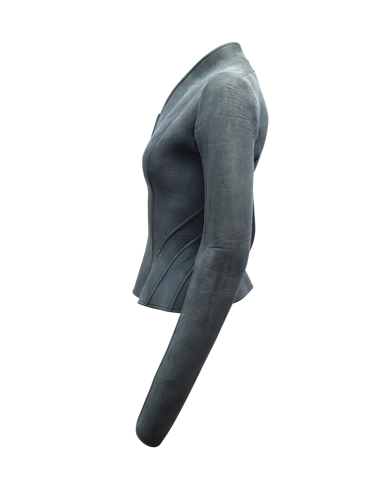 Rick Owens Rick Owens Lilies Campala Jacket in Blue Suede Size XS / US 0-2 / IT 36-38 - 3 Thumbnail