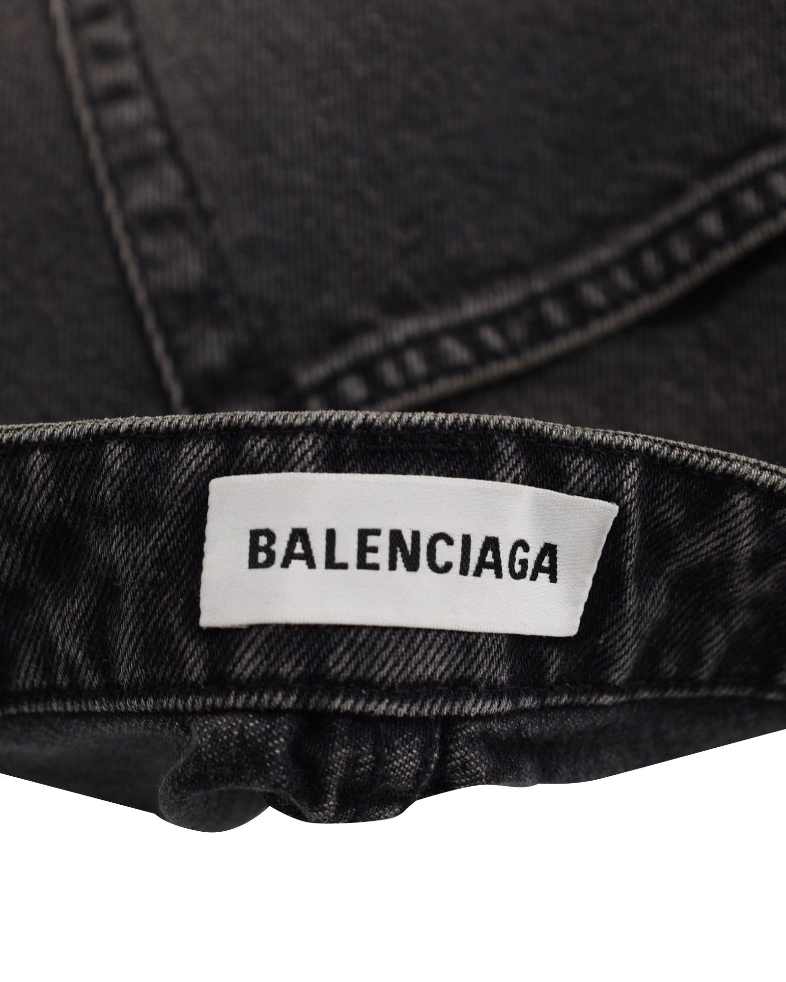 Balenciaga Balenciaga A-line Midi Denim Skirt in Dark Grey Cotton Size 26" / US 2 / IT 38 - 3 Thumbnail
