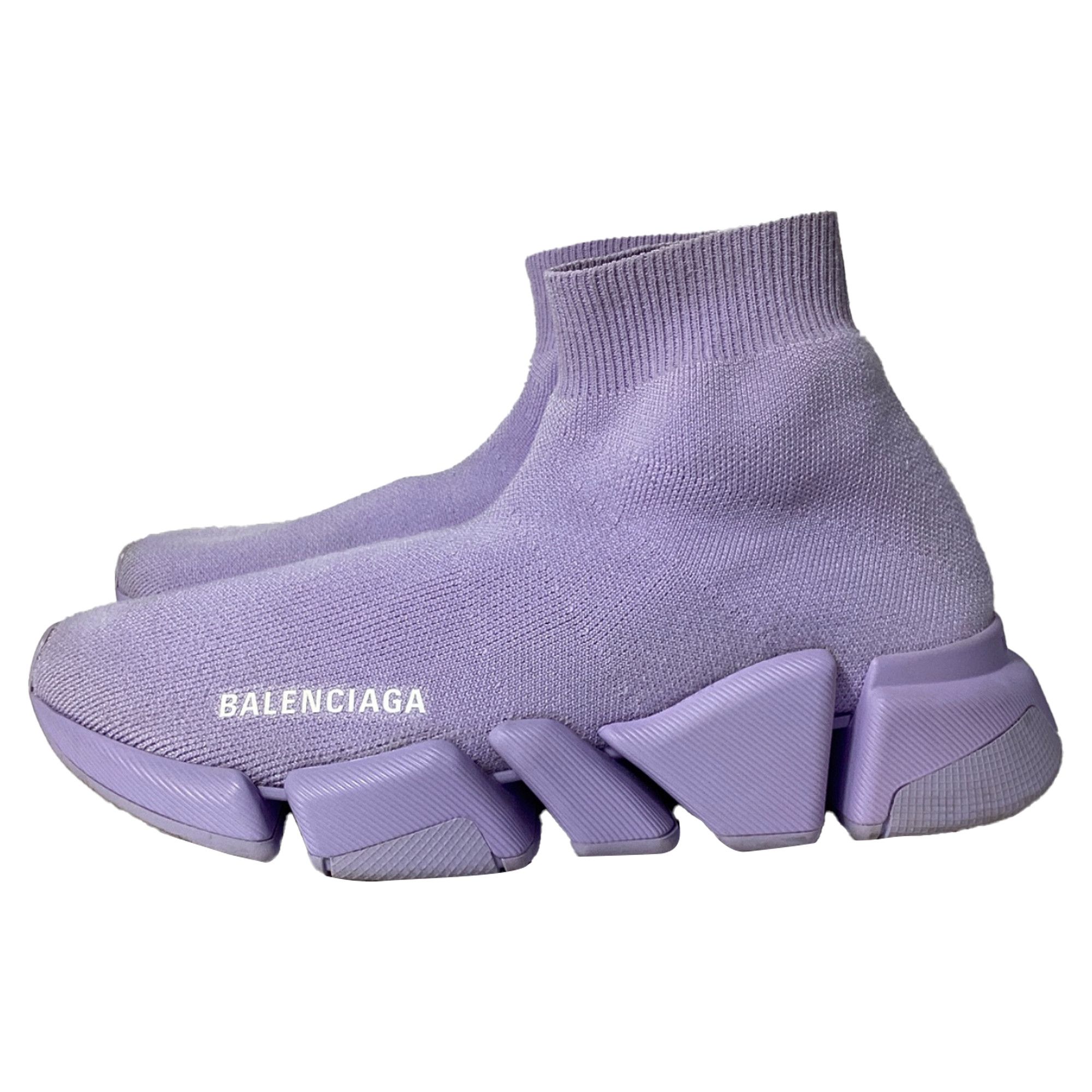 Balenciaga Balenciaga Speed 2.0 Trainer Shoes in Purple Polyester Size US 6 / IT 36 - 4 Thumbnail