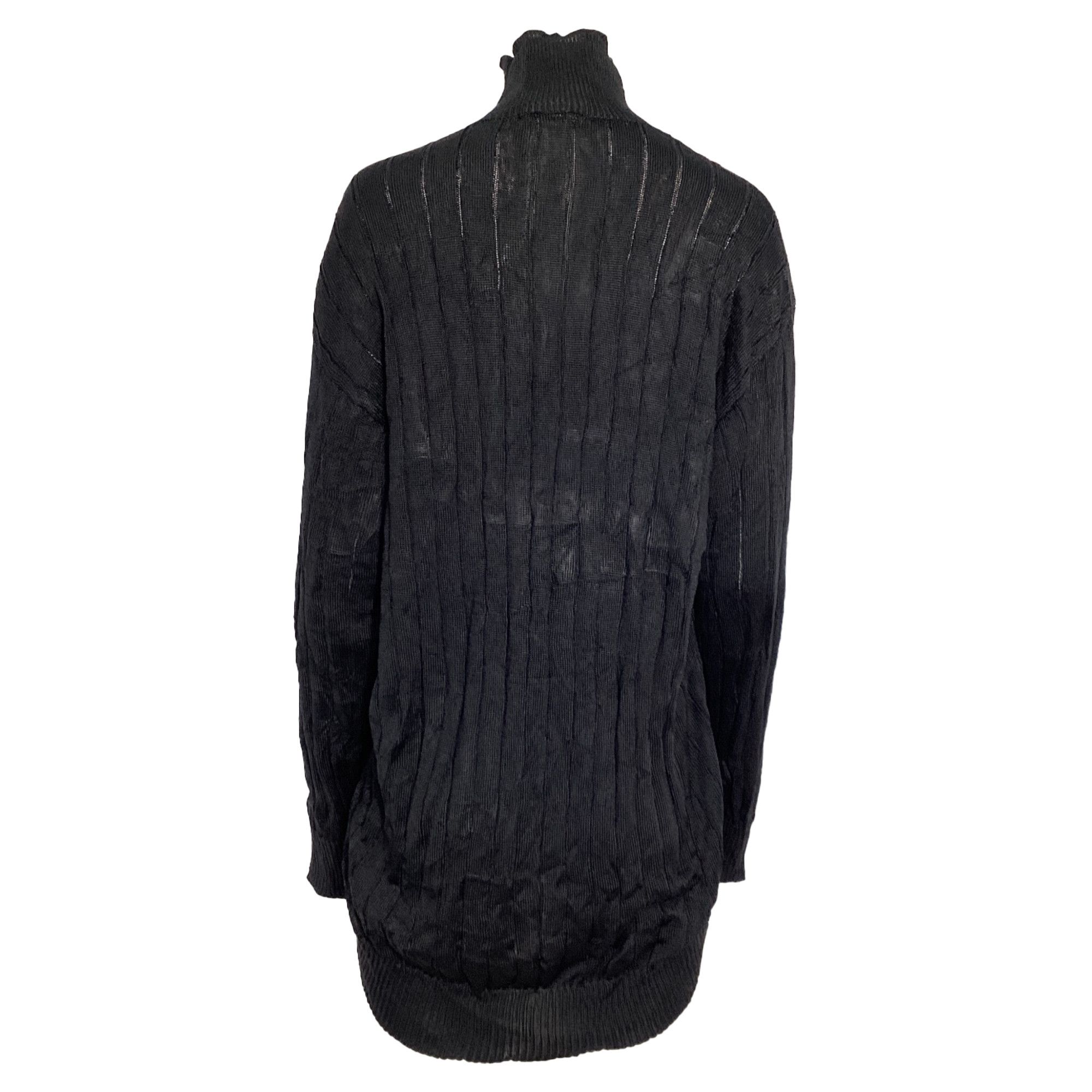 Balenciaga Balenciaga Turtleneck Rib Knit Sweater in Black Silk Size XS / US 0-2 / IT 36-38 - 4 Thumbnail