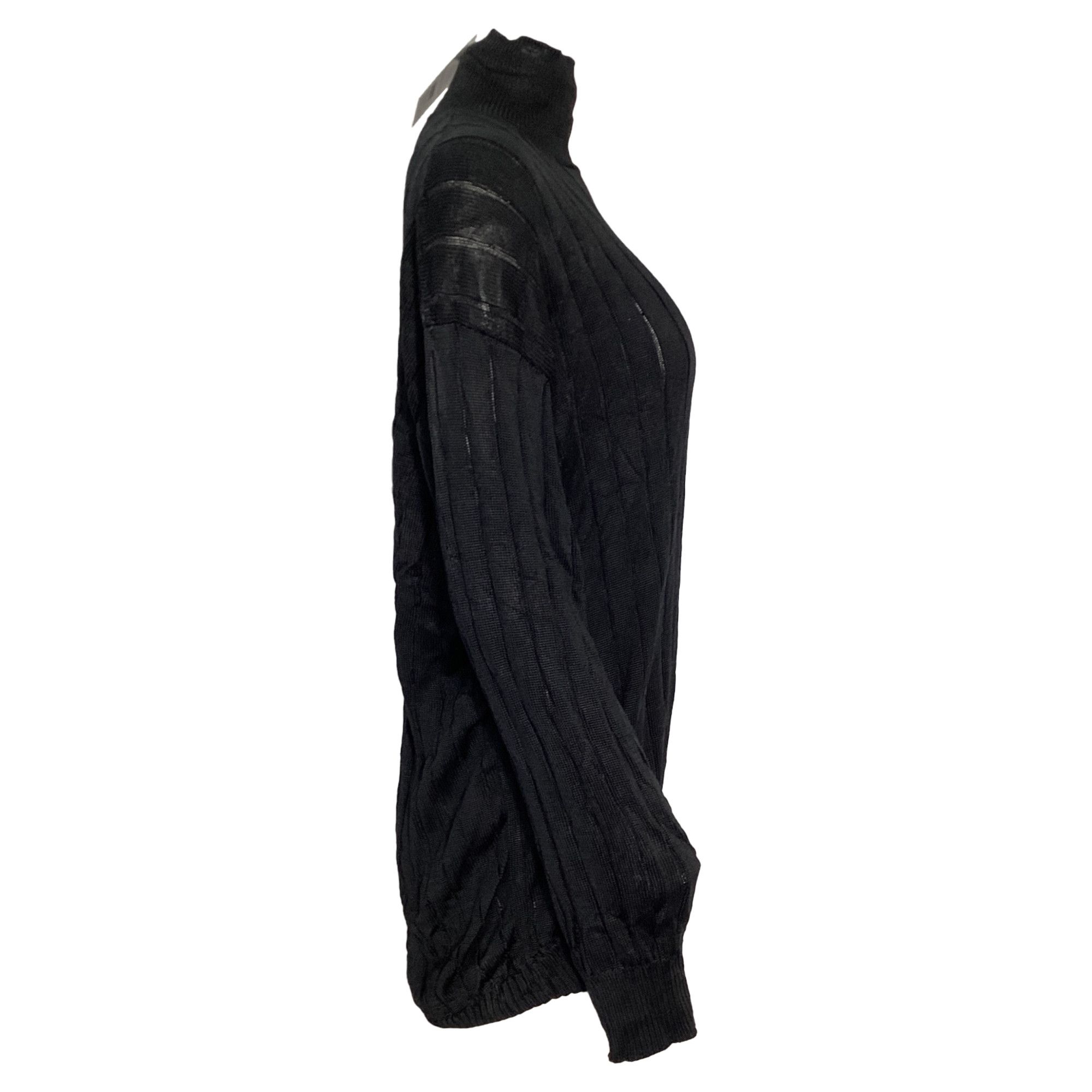 Balenciaga Balenciaga Turtleneck Rib Knit Sweater in Black Silk Size XS / US 0-2 / IT 36-38 - 2 Thumbnail