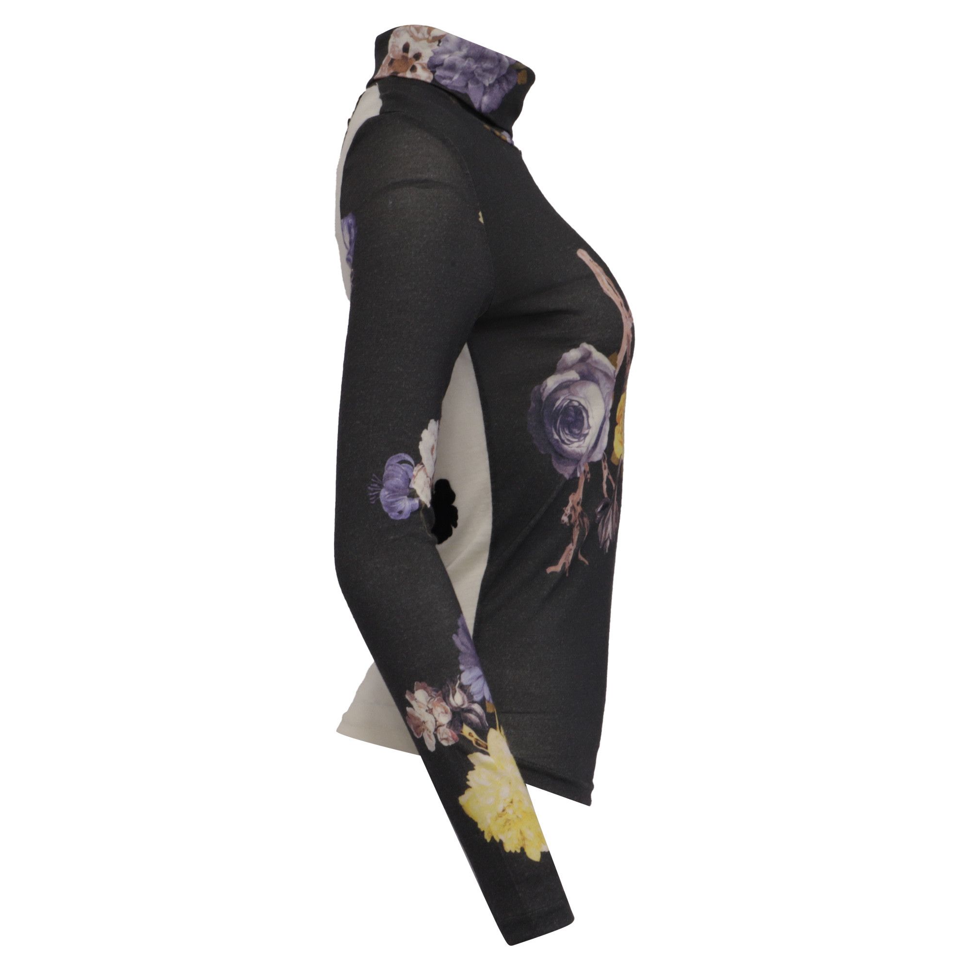 Acne Studios Acne Studios Cleo Turtleneck Top in Floral Print Wool Size S / US 4 / IT 40 - 3 Thumbnail