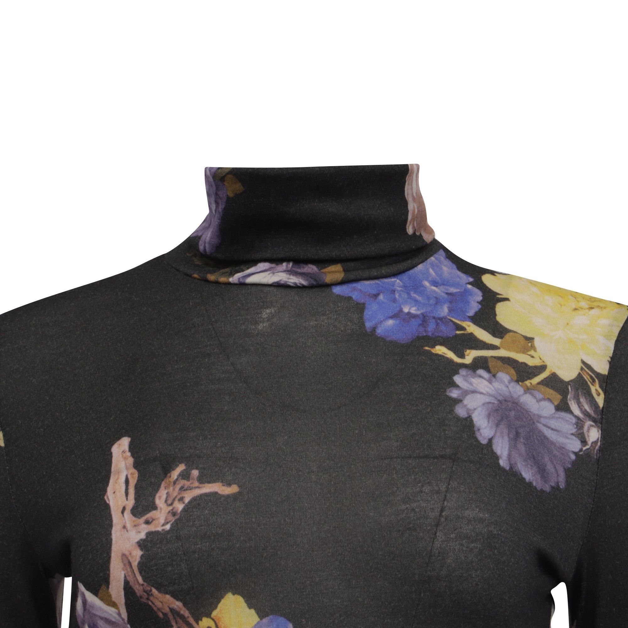 Acne Studios Acne Studios Cleo Turtleneck Top in Floral Print Wool Size S / US 4 / IT 40 - 2 Thumbnail