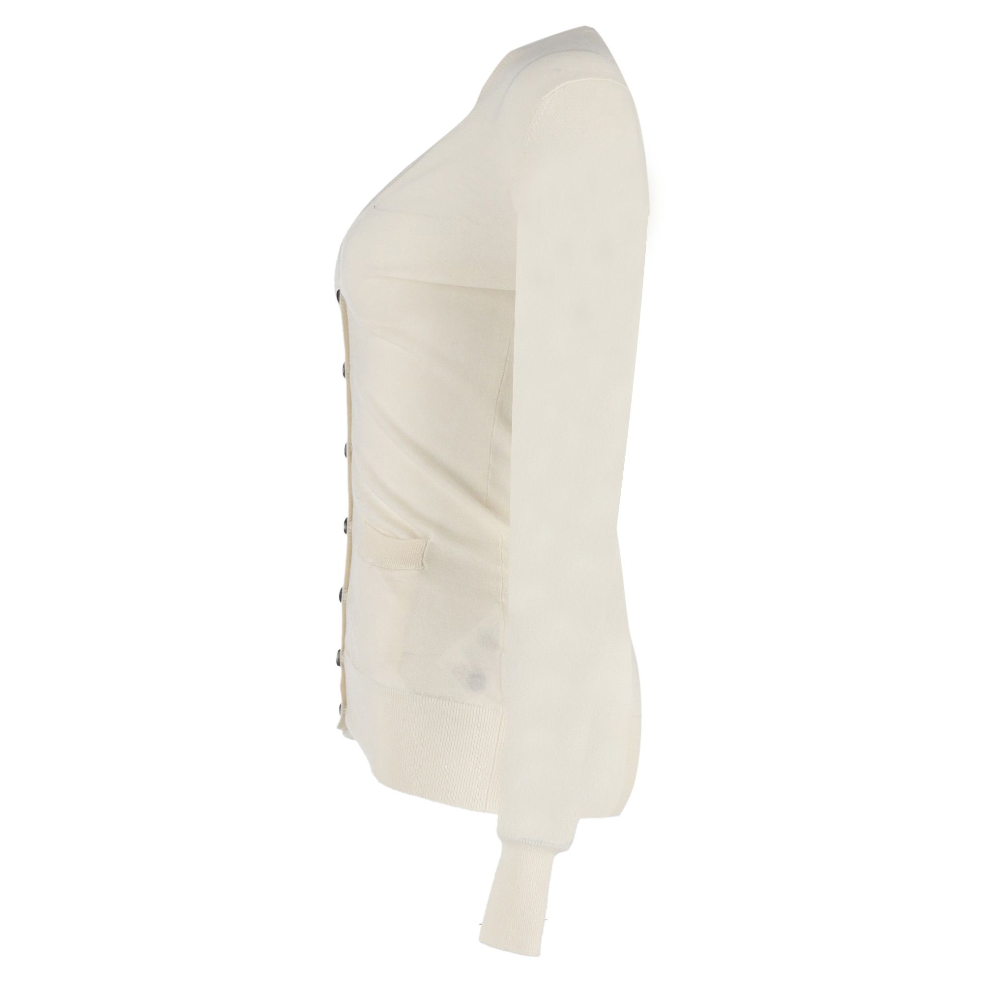 Moncler Moncler Buttoned Cardigan in Cream Wool Size XS / US 0-2 / IT 36-38 - 2 Thumbnail