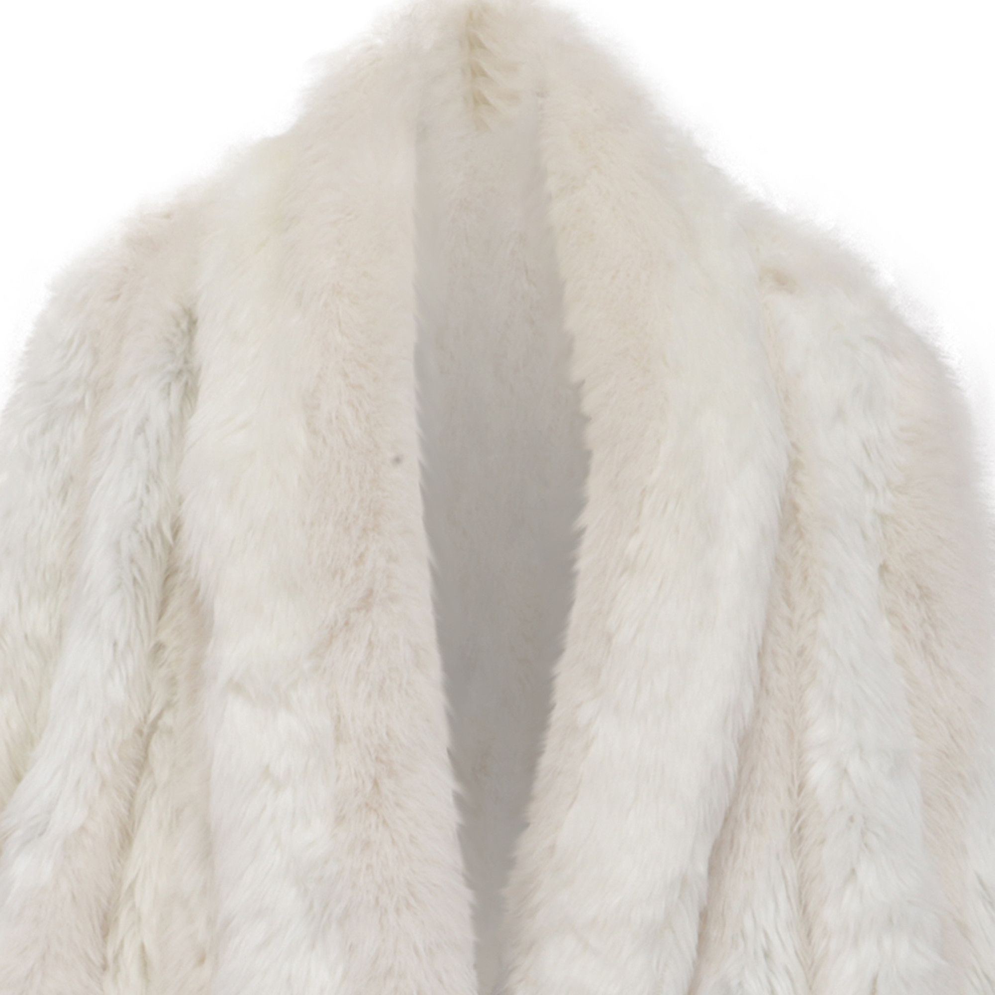 Balenciaga Balenciaga Graffiti Logo Faux Fur A-Line Coat in White Acryl Size XS / US 0-2 / IT 36-38 - 2 Thumbnail