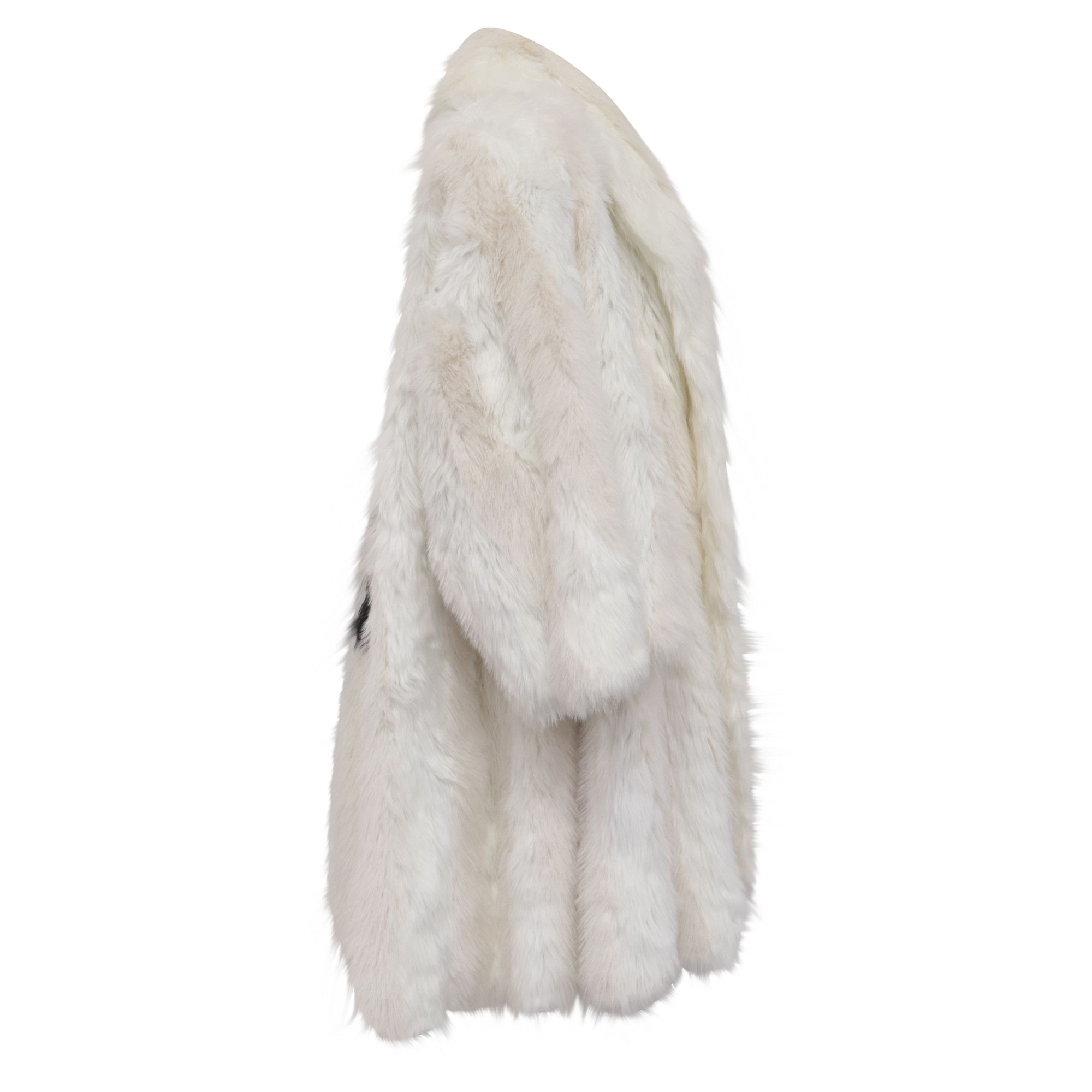 Balenciaga Balenciaga Graffiti Logo Faux Fur A-Line Coat in White Acryl Size XS / US 0-2 / IT 36-38 - 3 Thumbnail