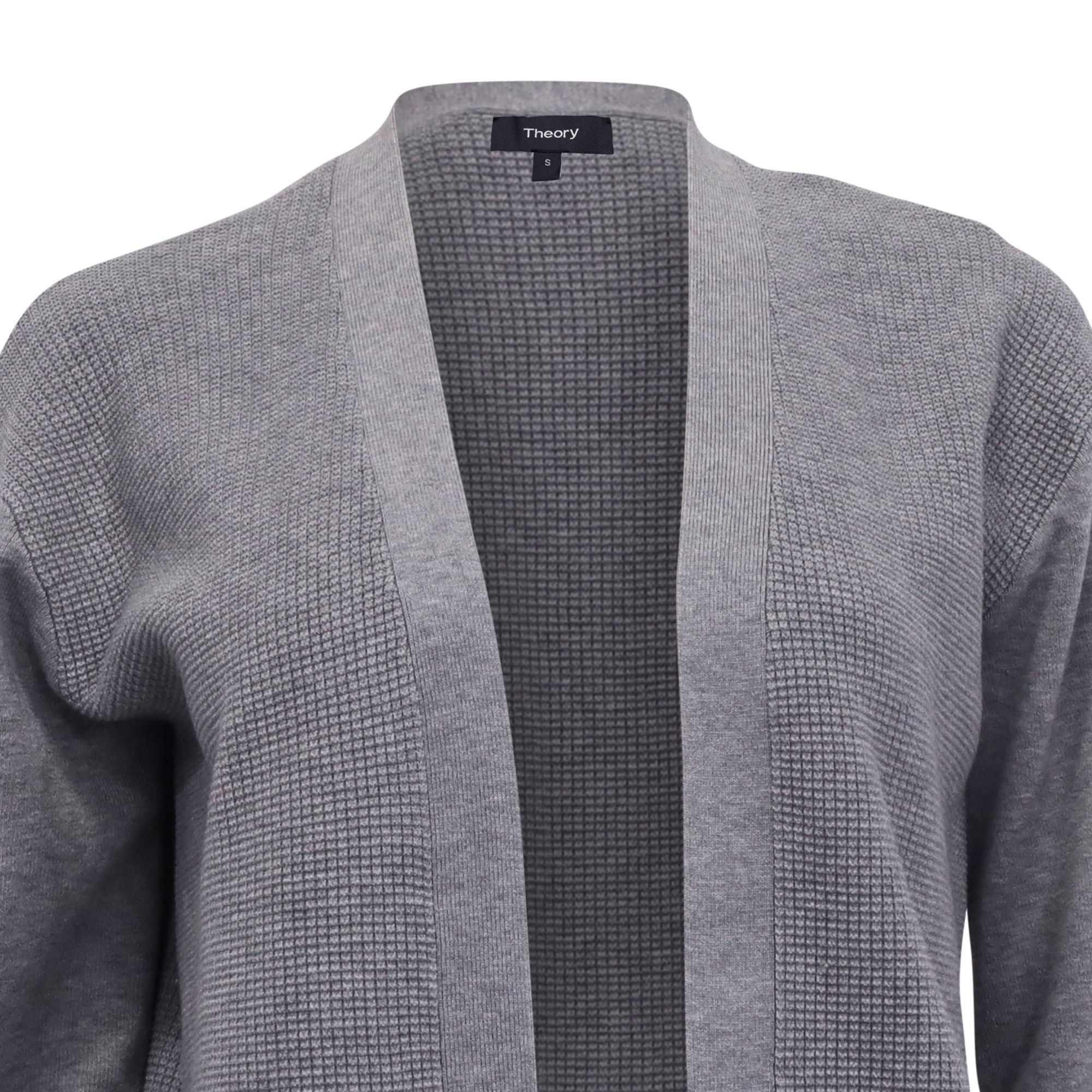 Theory Theory Open Cardigan in Grey Tencel Size US XS / EU 42 / 0 - 2 Thumbnail