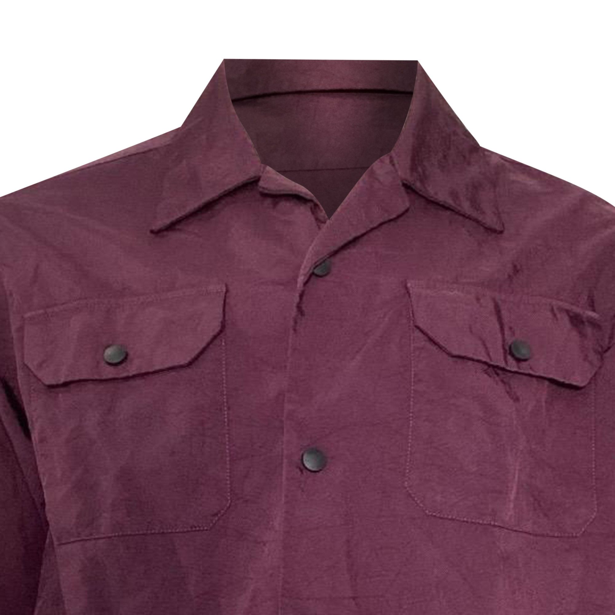 Acne Studios Acne Studios Buttoned Long Sleeve Shirt in Burgundy Nylon Size US XL / EU 56 / 4 - 6 Thumbnail