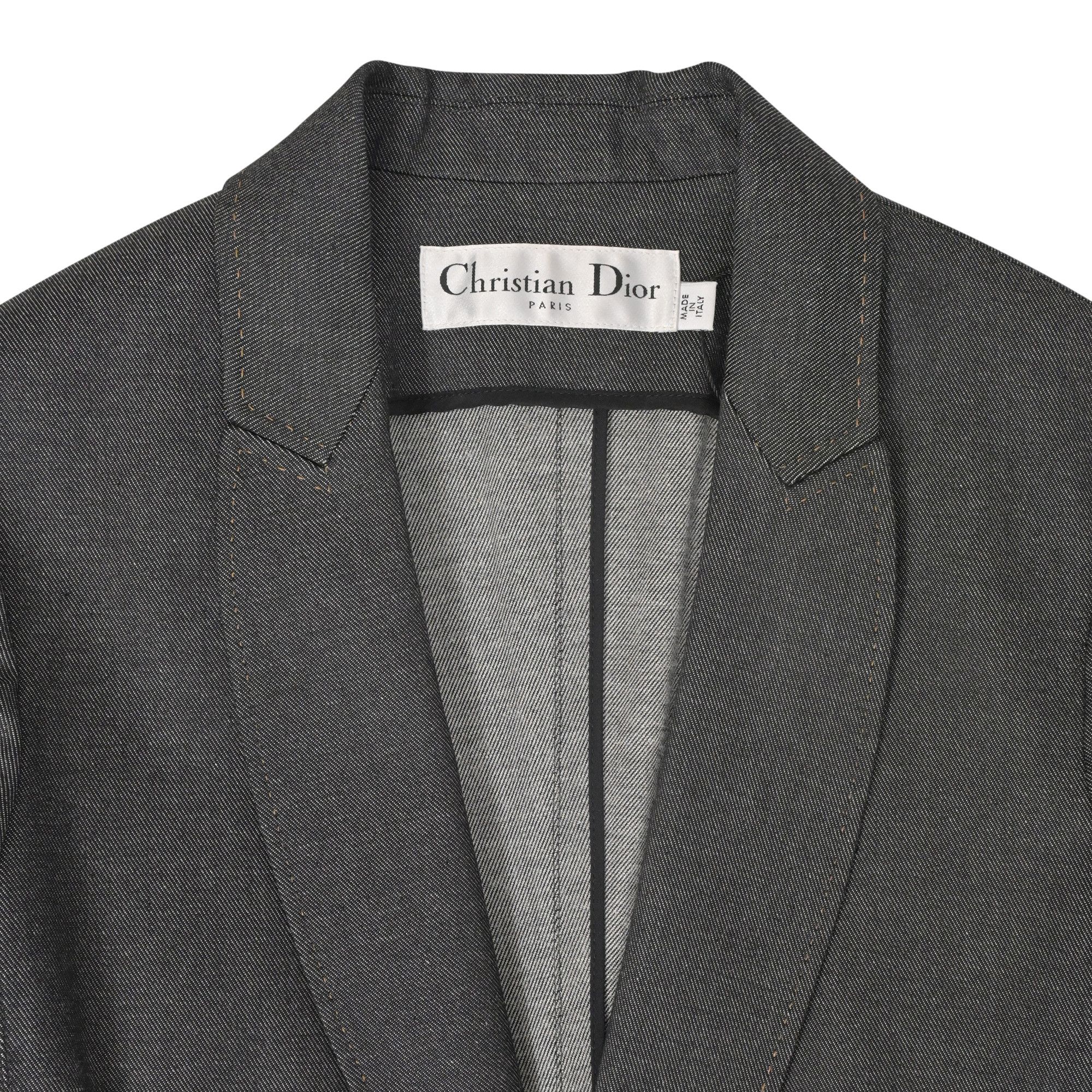 Dior Christian Dior Single Button Blazer in Grey Wool Size S / US 4 / IT 40 - 4 Thumbnail