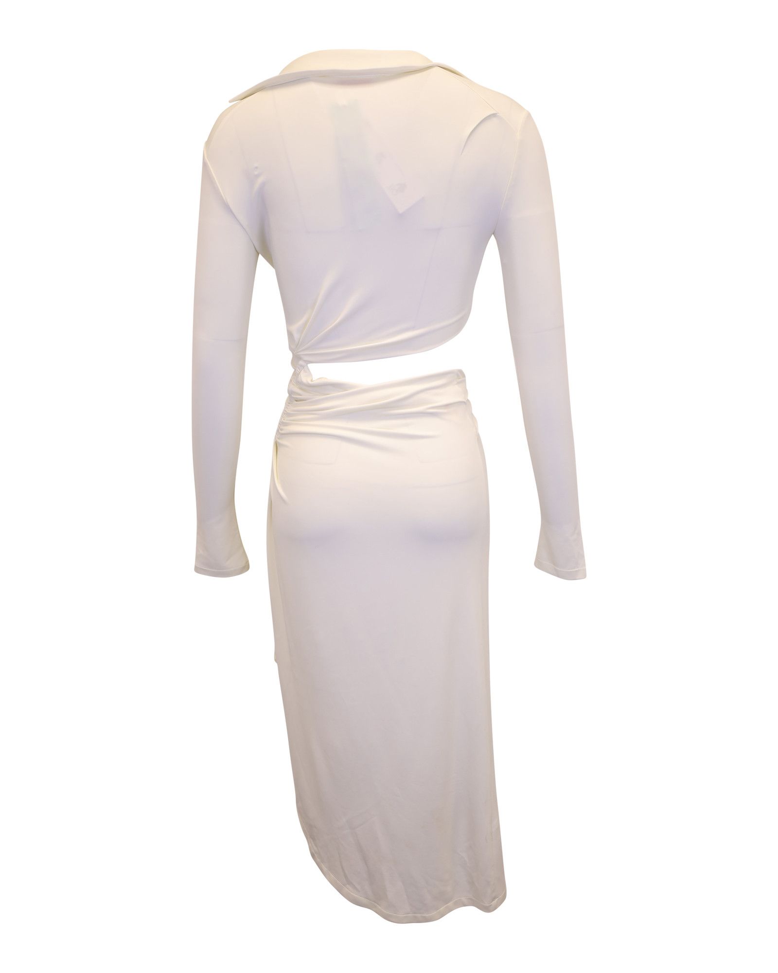 Off-White Off-White Asymmetric Cutout Ruched Stretch Dress in Cream Vi Size XS / US 0-2 / IT 36-38 - 4 Thumbnail