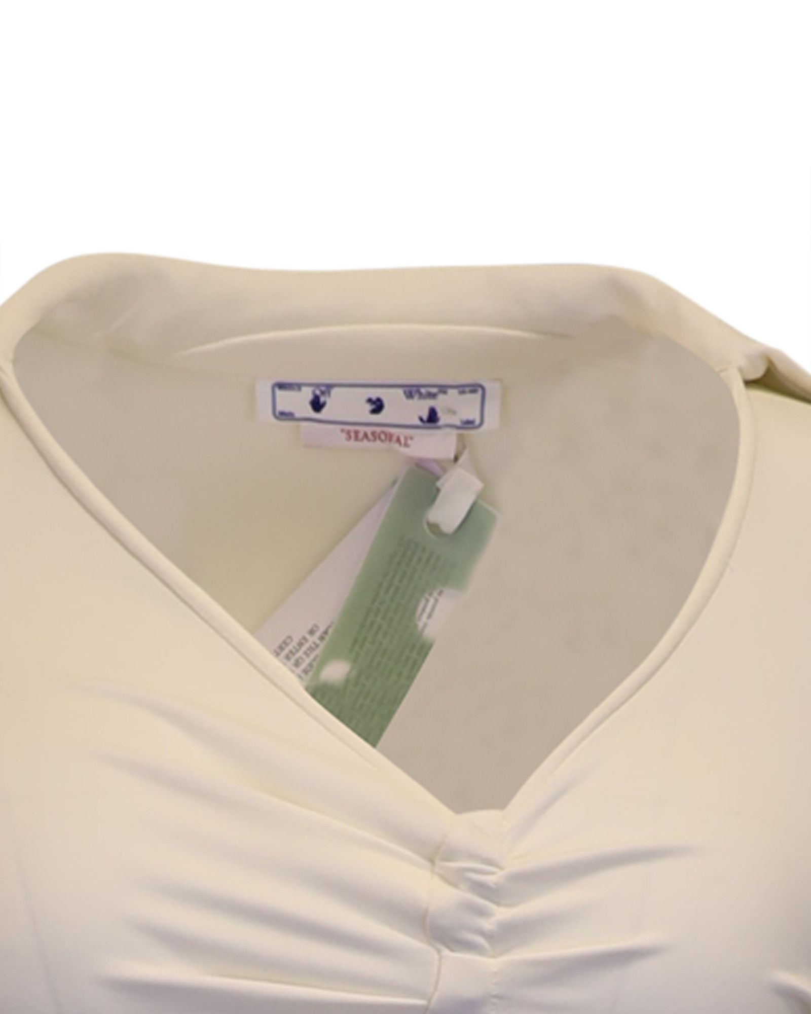 Off-White Off-White Asymmetric Cutout Ruched Stretch Dress in Cream Vi Size XS / US 0-2 / IT 36-38 - 2 Thumbnail