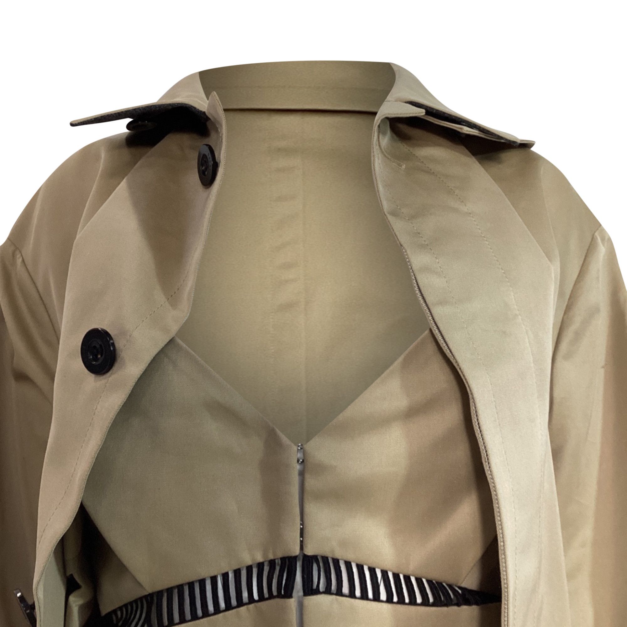 Sacai Sacai Dress Insert Trench Coat in Brown Cotton Size XS / US 0-2 / IT 36-38 - 6 Thumbnail
