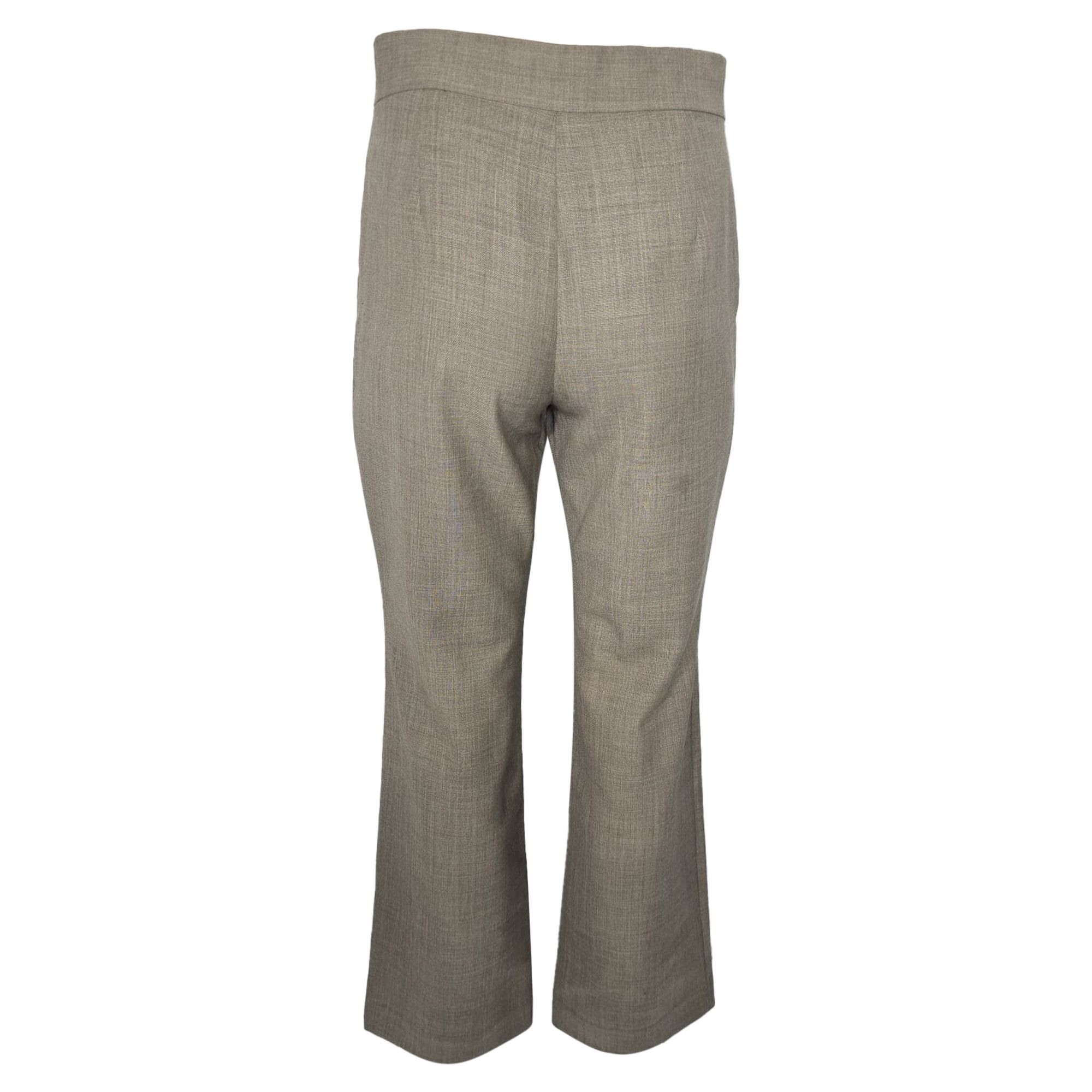 The Row The Row High-Rise Flared Trousers in Beige Wool Size 27" / US 4 / IT 40 - 2 Thumbnail