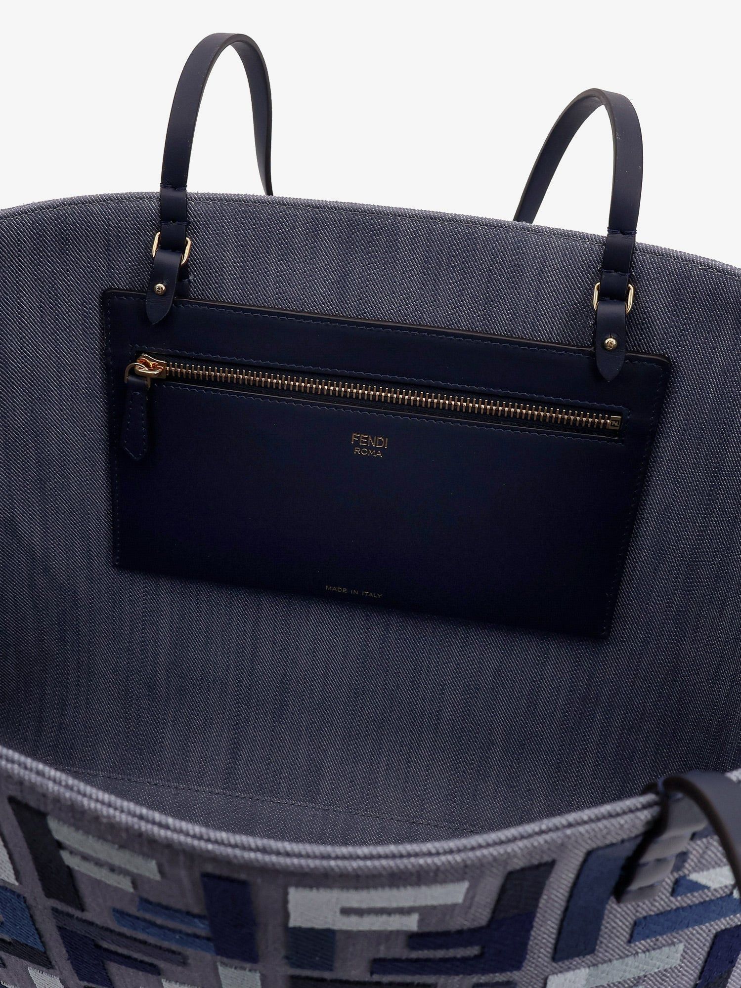Fendi Roll Large Jacquard Ff Fabric Tote Bag Size ONE SIZE - 4 Thumbnail