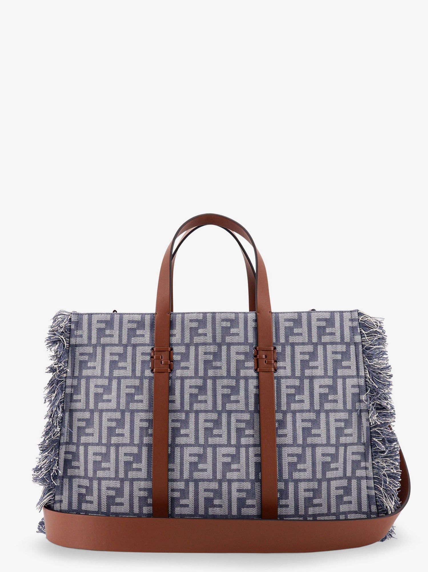 Fendi Summer Tote Ff Jacquard Fabric Shoulder Bag With Fringes Size ONE SIZE - 3 Thumbnail