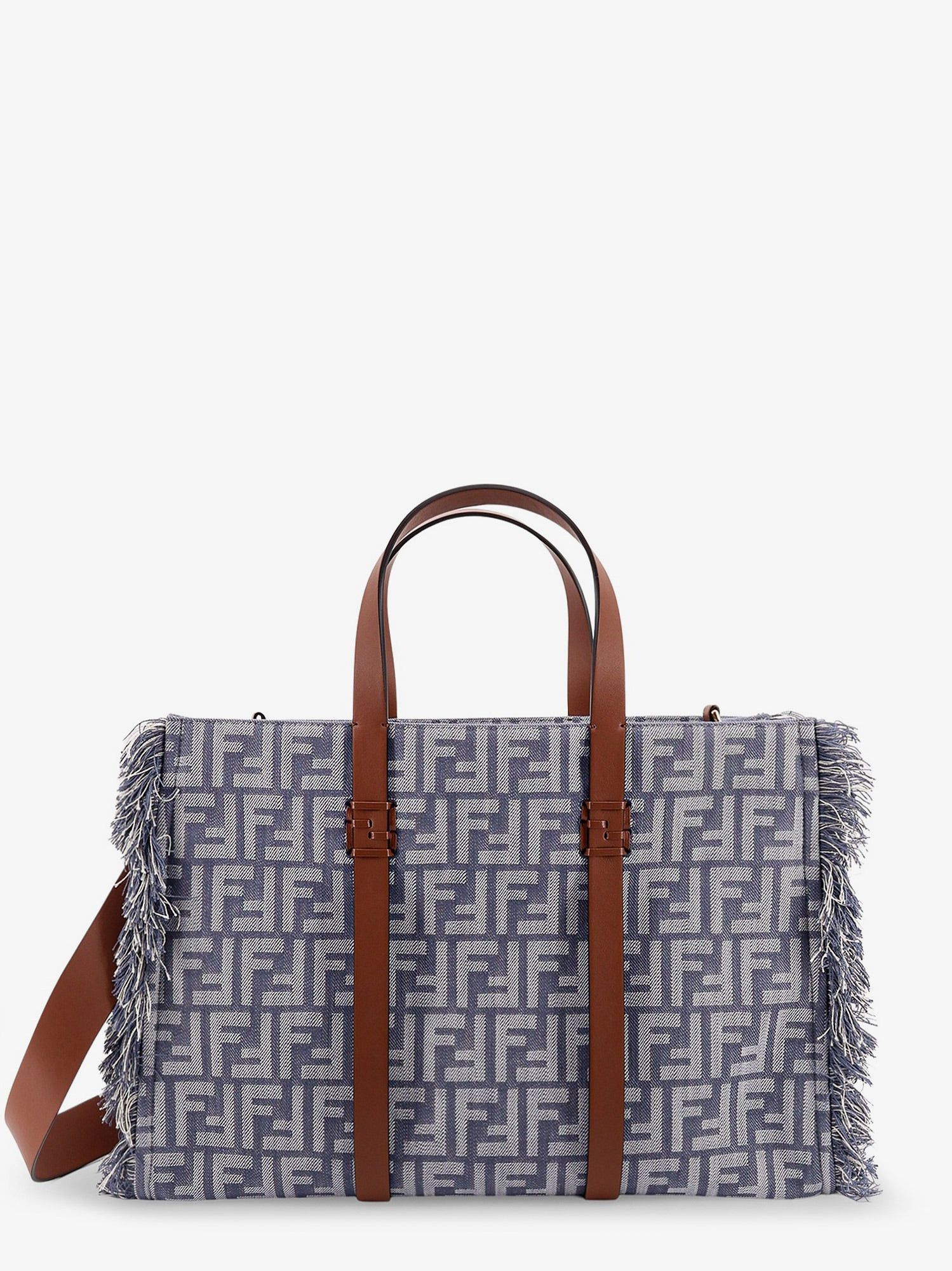 Fendi Summer Tote Ff Jacquard Fabric Shoulder Bag With Fringes Size ONE SIZE - 2 Thumbnail