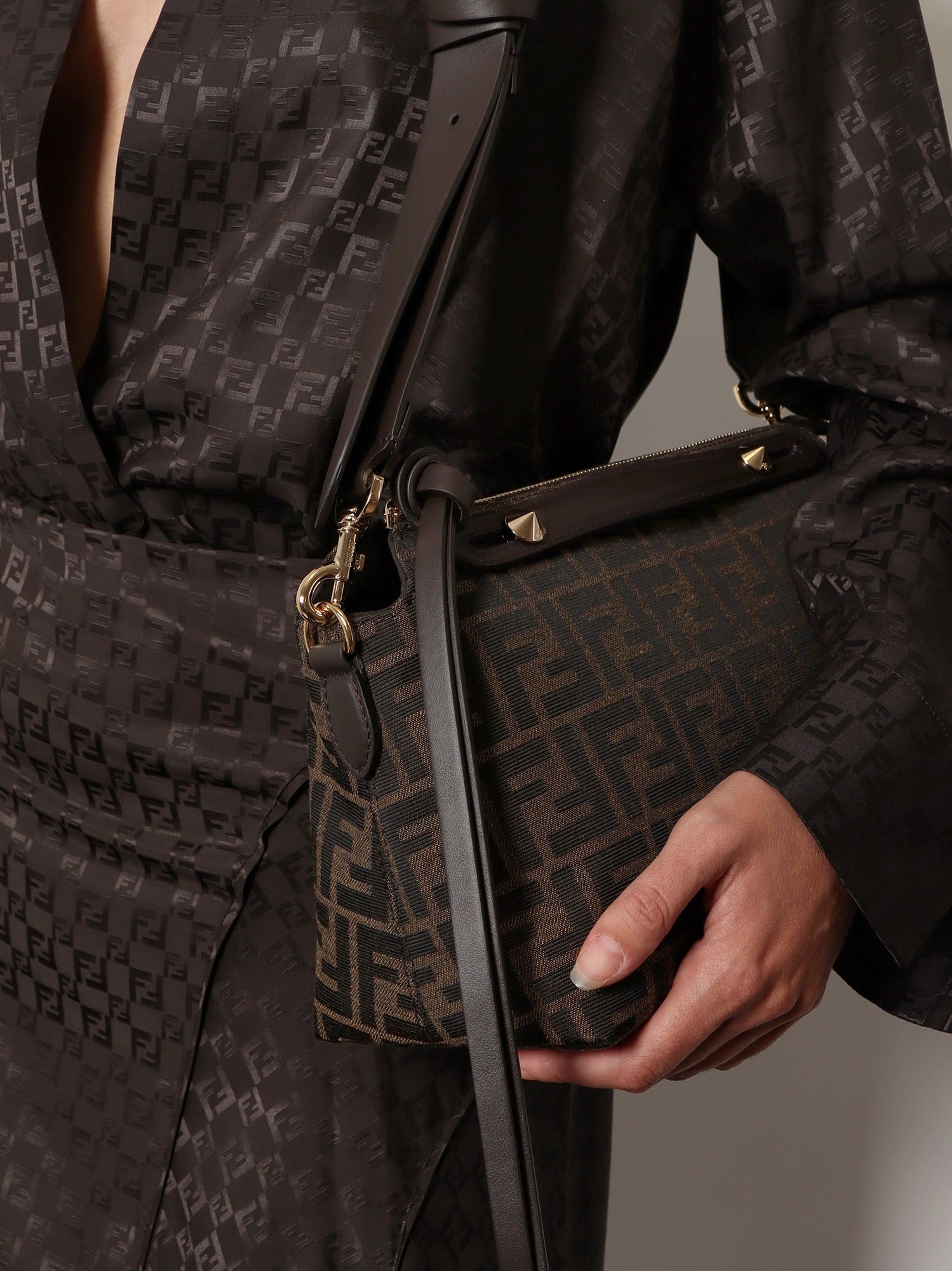Fendi By The Way Soft Medium Ff Jacquard Fabric Crossbody Bag Size ONE SIZE - 2 Thumbnail