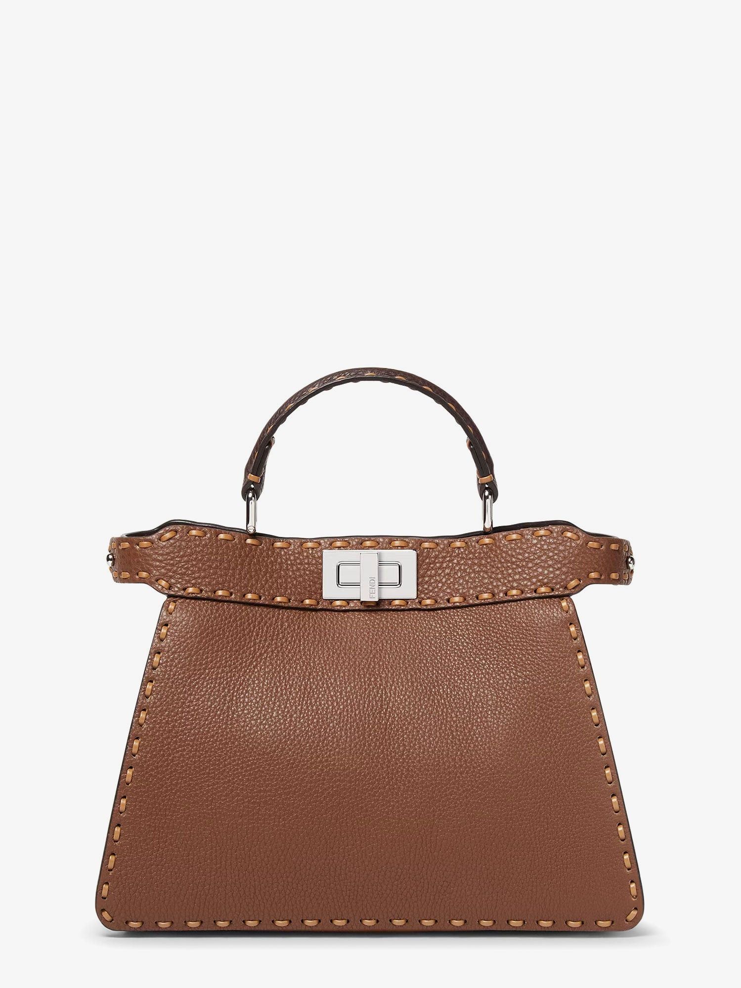 Fendi Peekaboo Iseeu Small Leather Shoulder Bag With Selleria Macro Stitching Size ONE SIZE - 5 Thumbnail
