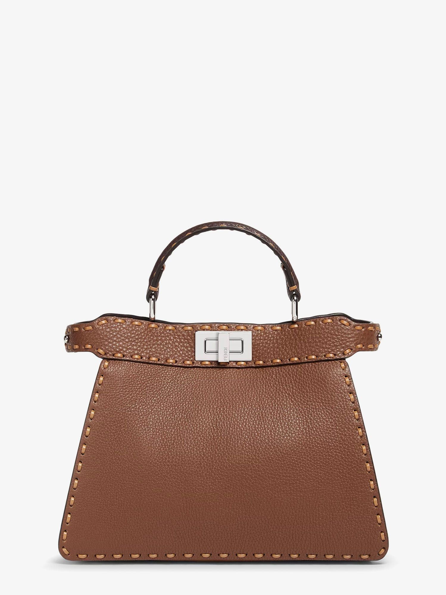 Fendi Peekaboo Iseeu Small Leather Shoulder Bag With Selleria Macro Stitching Size ONE SIZE - 2 Thumbnail