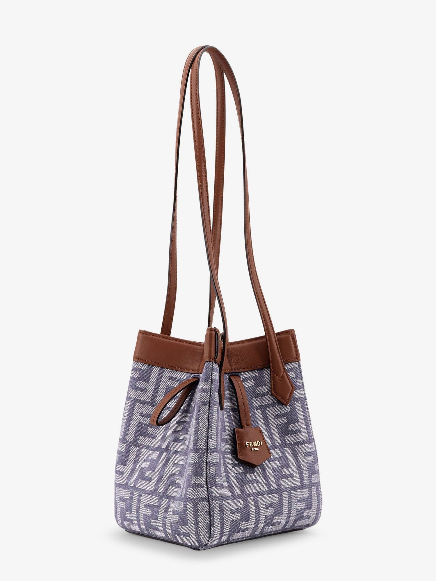 Fendi Origami Mini Ff Jacquard Fabric And Leather Shoulder Bag Size ONE SIZE - 3 Thumbnail