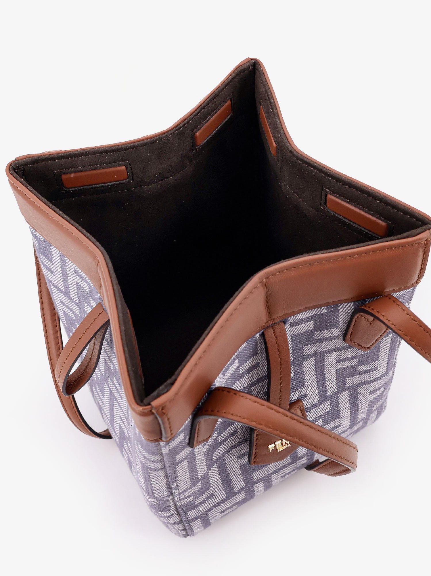 Fendi Origami Mini Ff Jacquard Fabric And Leather Shoulder Bag Size ONE SIZE - 4 Thumbnail
