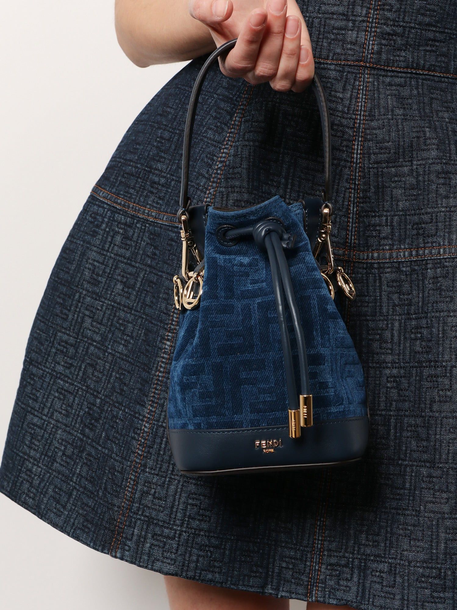 Fendi Mon Tresor Ff Flocked Denim Crossbody Bag Size ONE SIZE - 5 Thumbnail