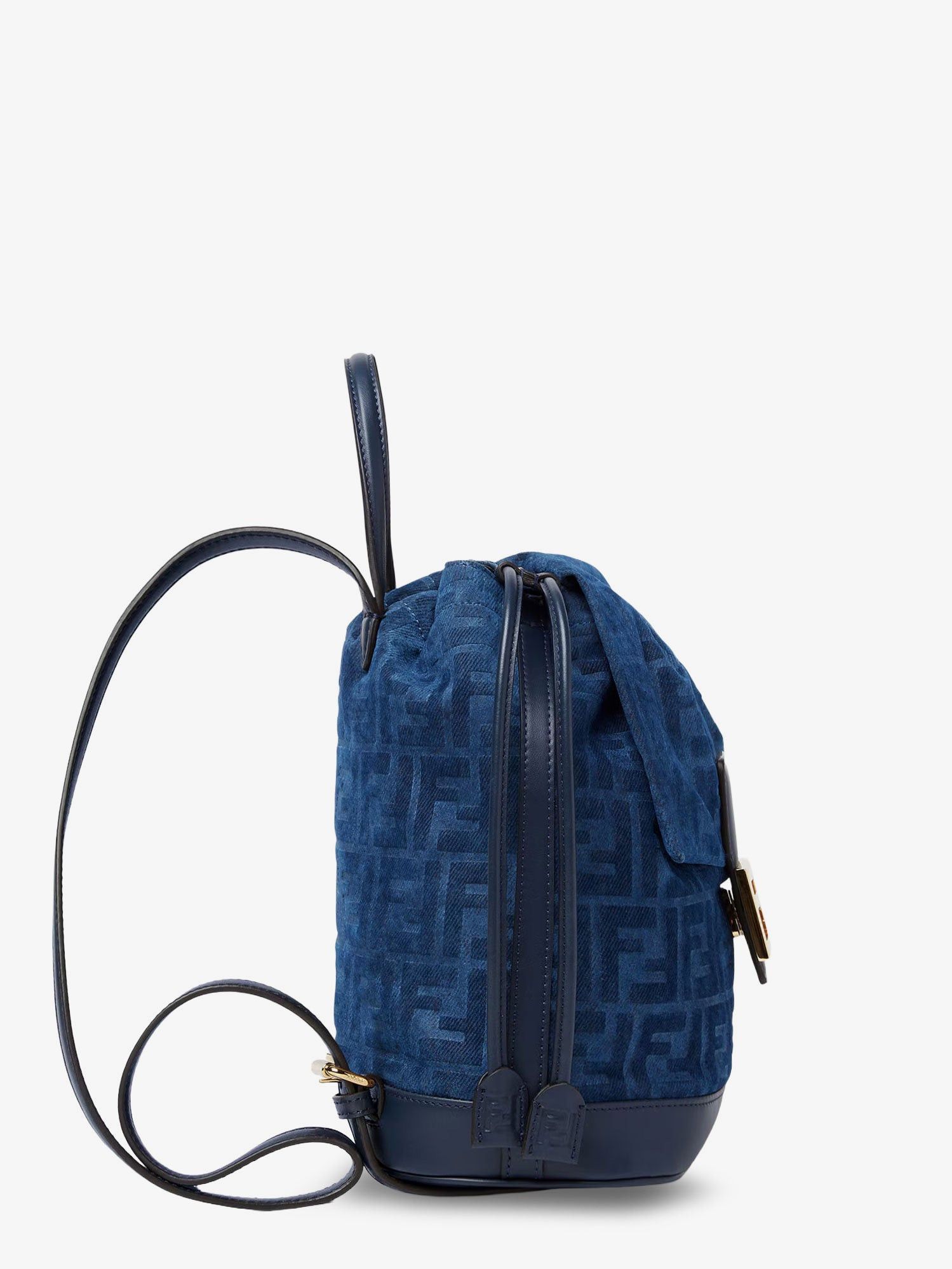 Fendi Denim Backpack With Flocked Ff Detail Size ONE SIZE - 3 Thumbnail