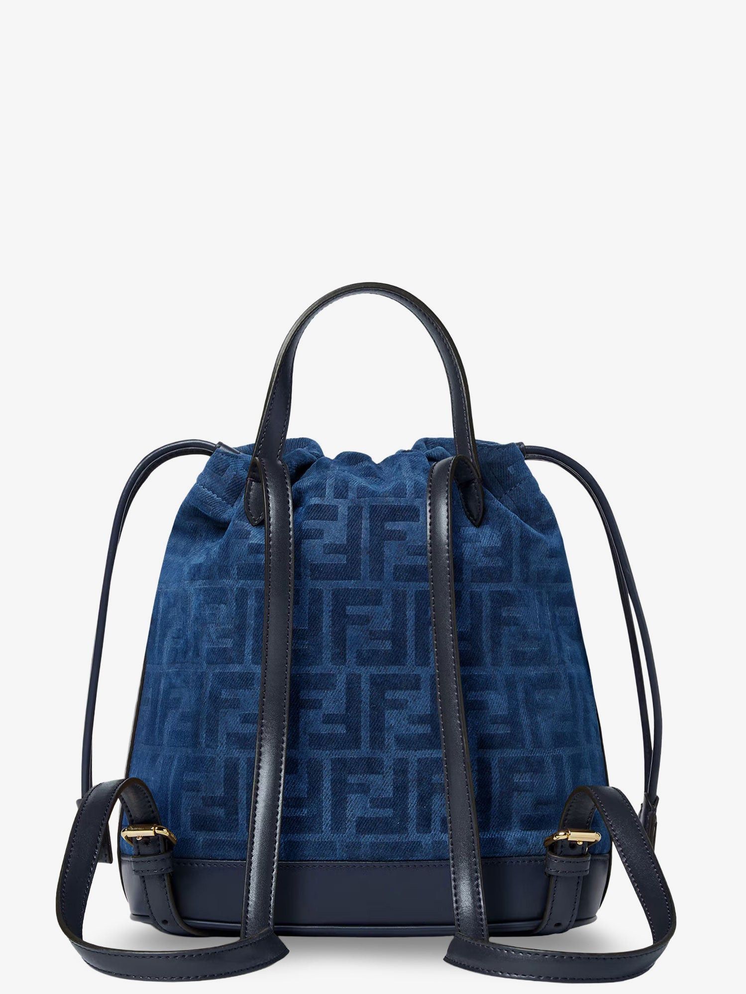 Fendi Denim Backpack With Flocked Ff Detail Size ONE SIZE - 2 Thumbnail