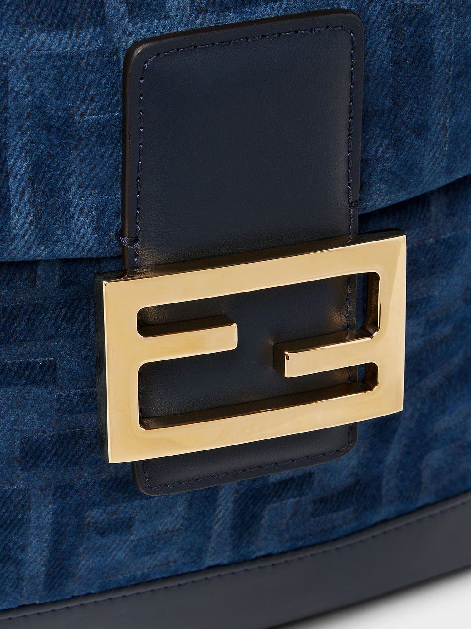 Fendi Denim Backpack With Flocked Ff Detail Size ONE SIZE - 4 Thumbnail