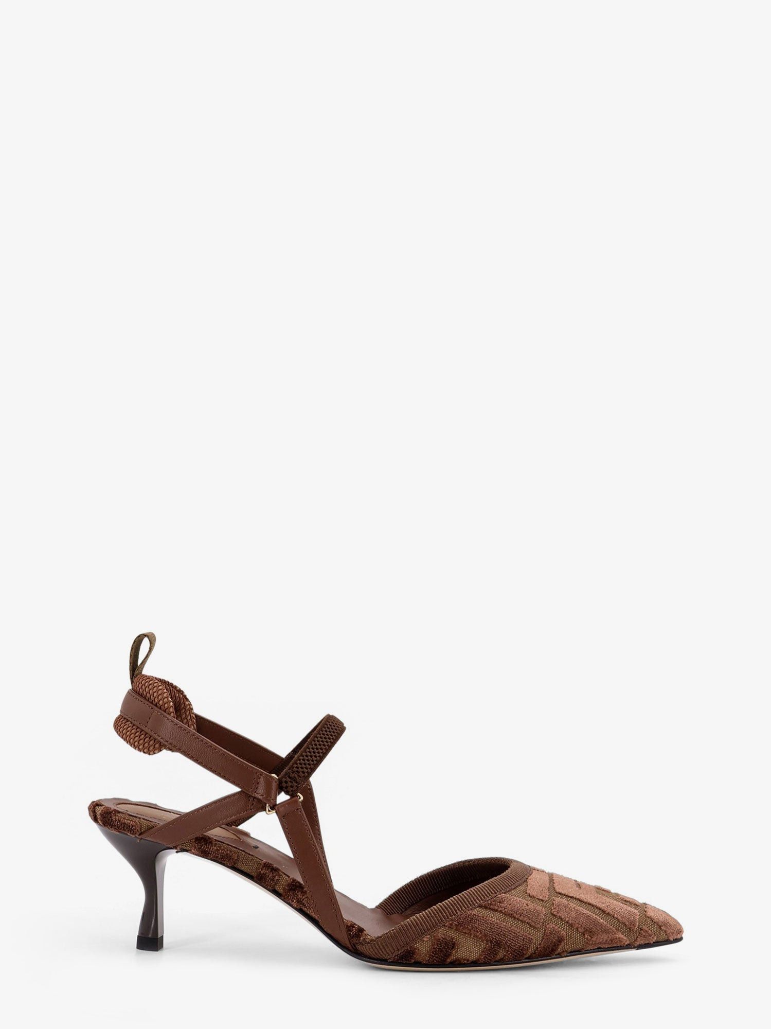 Fendi Colibrã¬ Lite Ff Fabric Slingback Size US 8.5 / IT 38.5 - 4 Thumbnail
