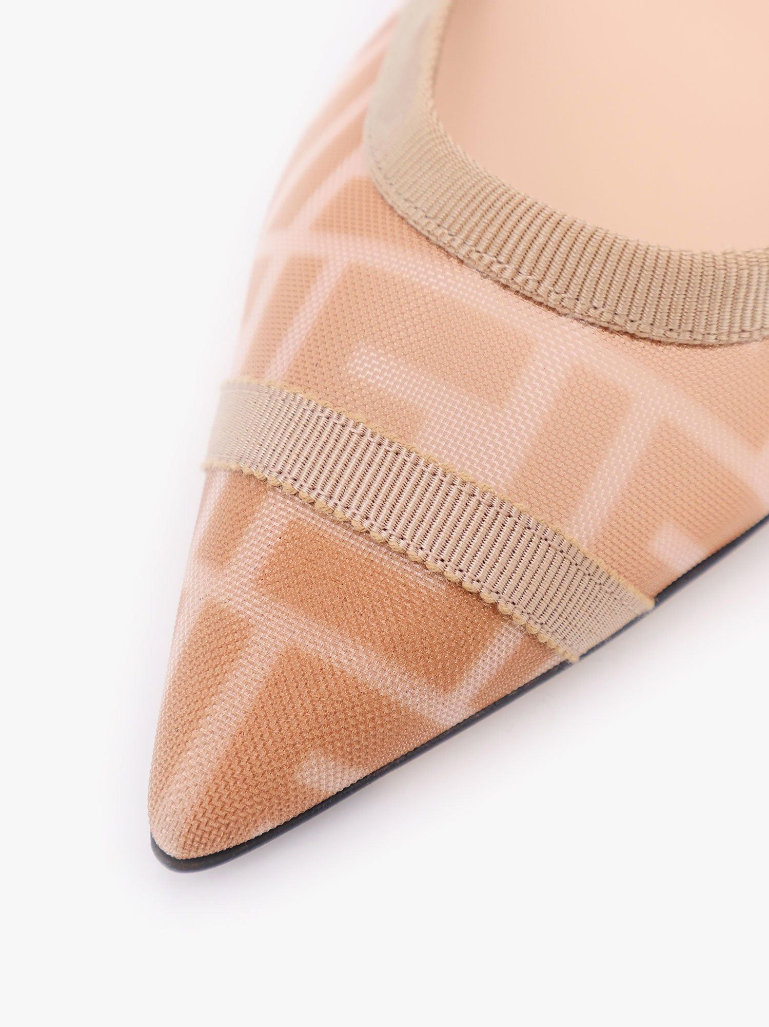 Fendi Colibrã¬ Leather And Mesh Slingback With Ff Motif Size US 8 / IT 38 - 5 Thumbnail