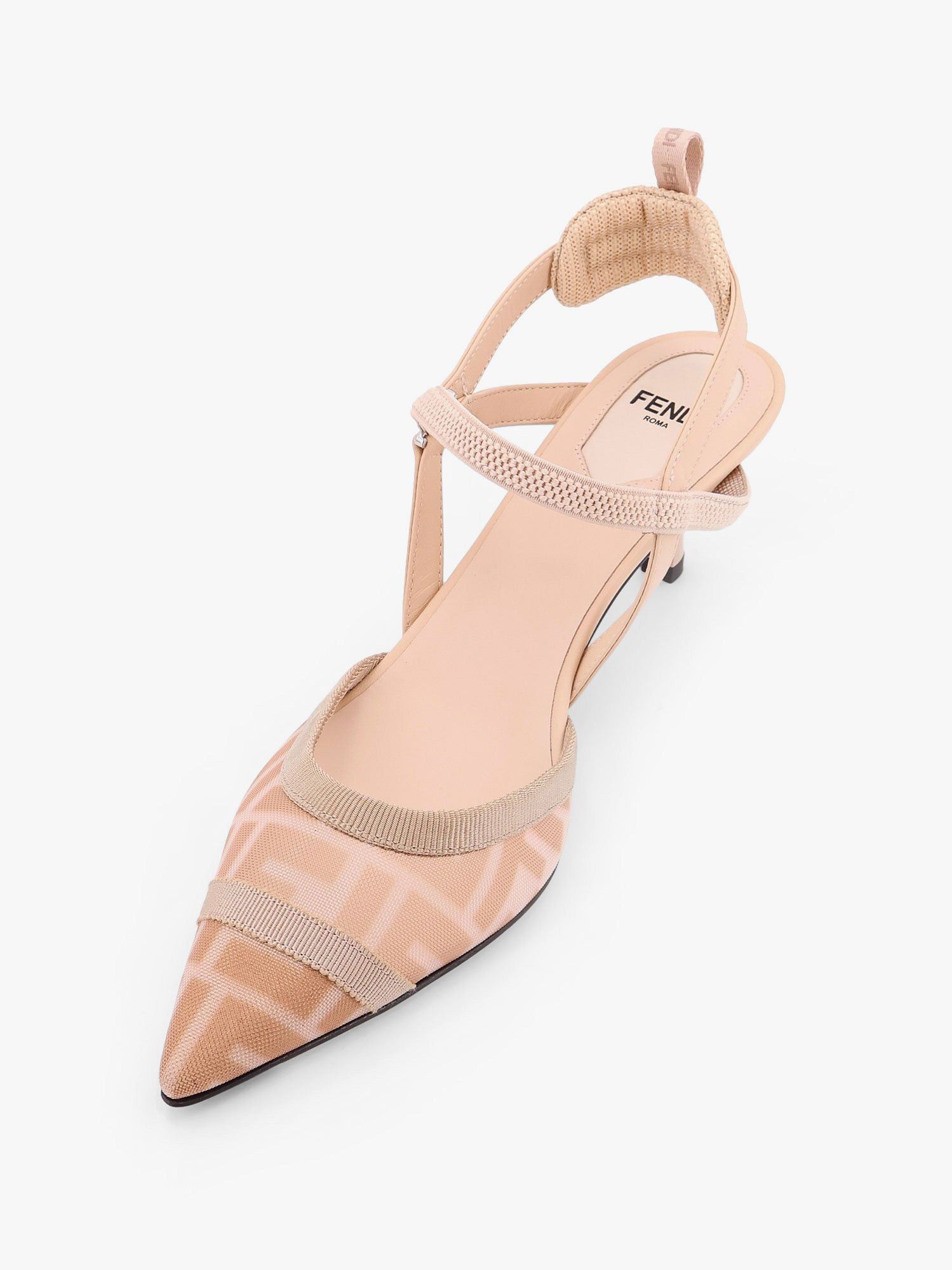 Fendi Colibrã¬ Leather And Mesh Slingback With Ff Motif Size US 8.5 / IT 38.5 - 4 Thumbnail