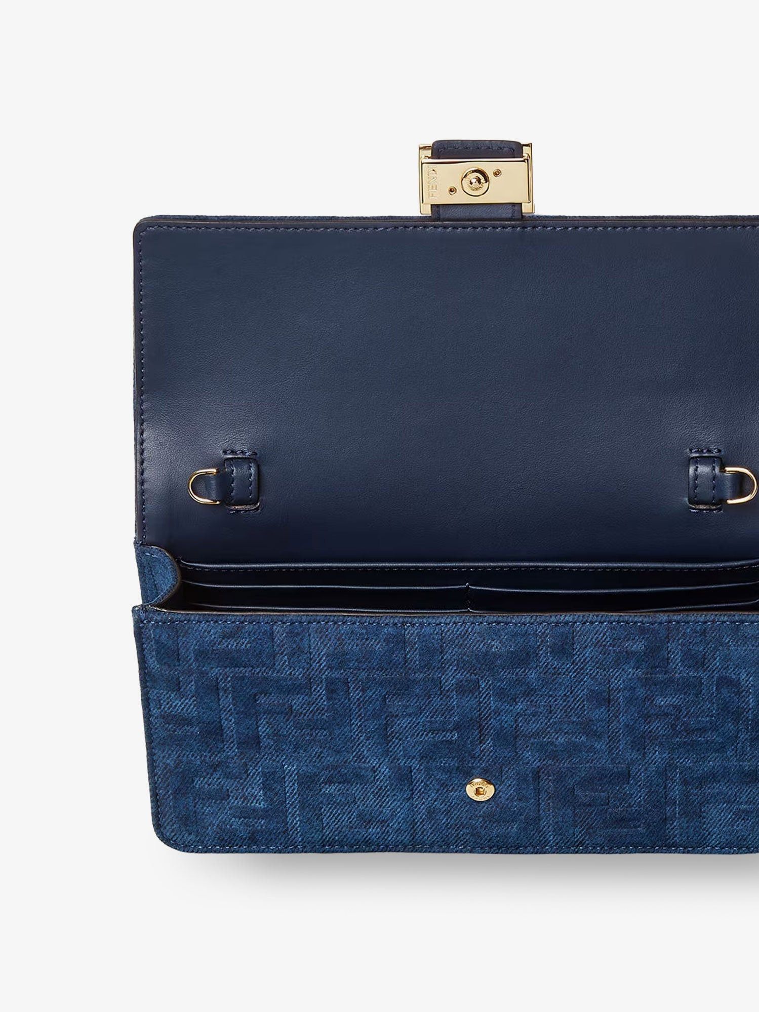 Fendi Wallet On Chain Baguette Shoulder Bag In Denim-Effect Ff Corduroy Size ONE SIZE - 4 Thumbnail