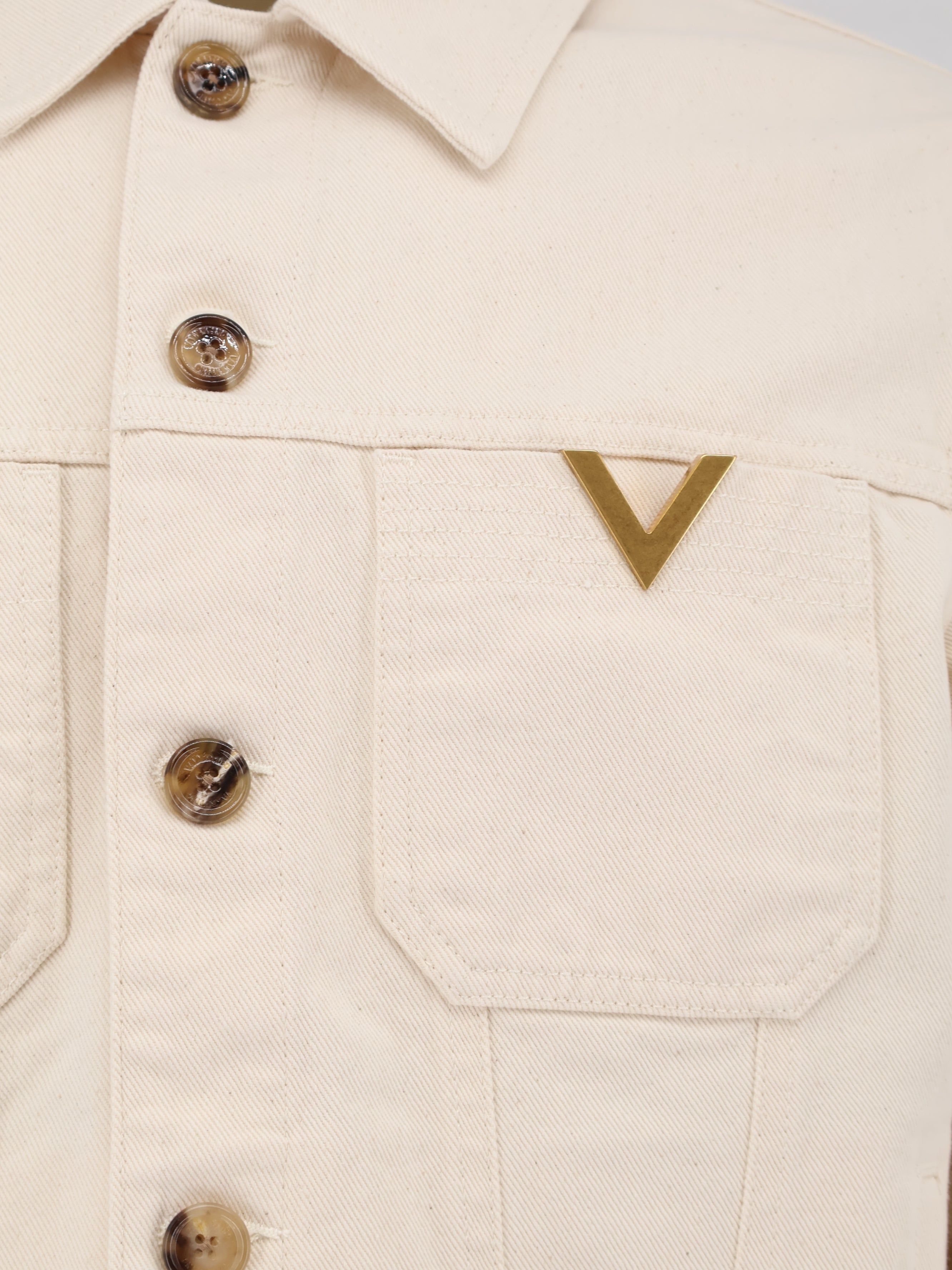 Valentino White Denim Jacket Size US M / EU 48-50 / 2 - 3 Thumbnail