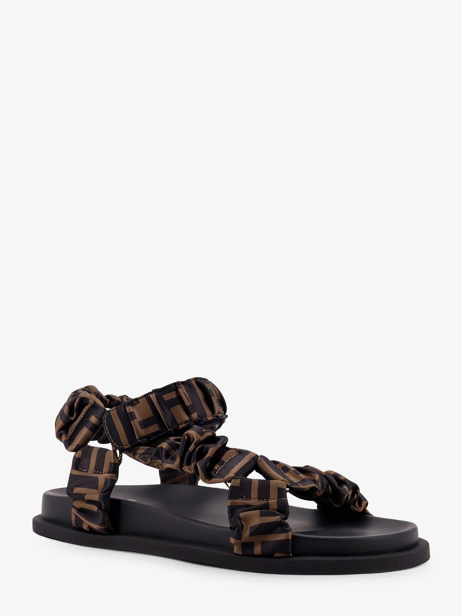 Fendi Feel Sandals In Elastic Satin With Ff Motif Size US 8 / IT 38 - 2 Thumbnail