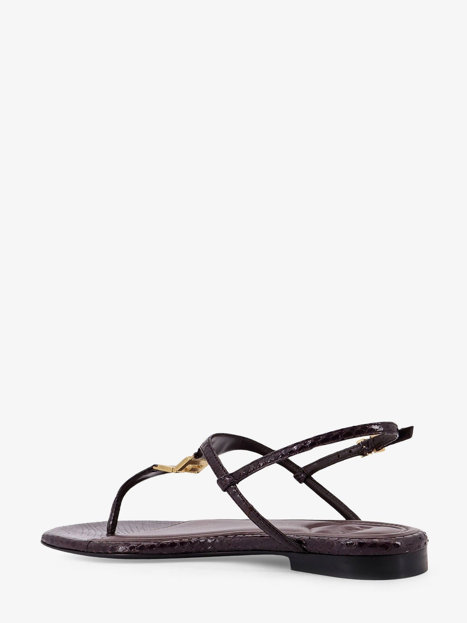 Fendi Fold Leather Sandals With Reptile Effect Size US 6 / IT 36 - 3 Thumbnail