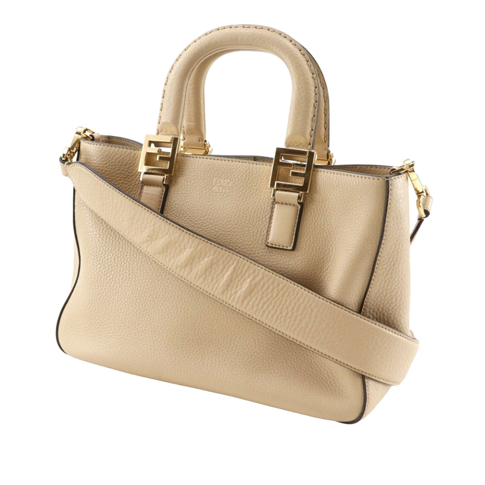 Fendi Small Leather Selleria FF Tote Size ONE SIZE - 3 Thumbnail
