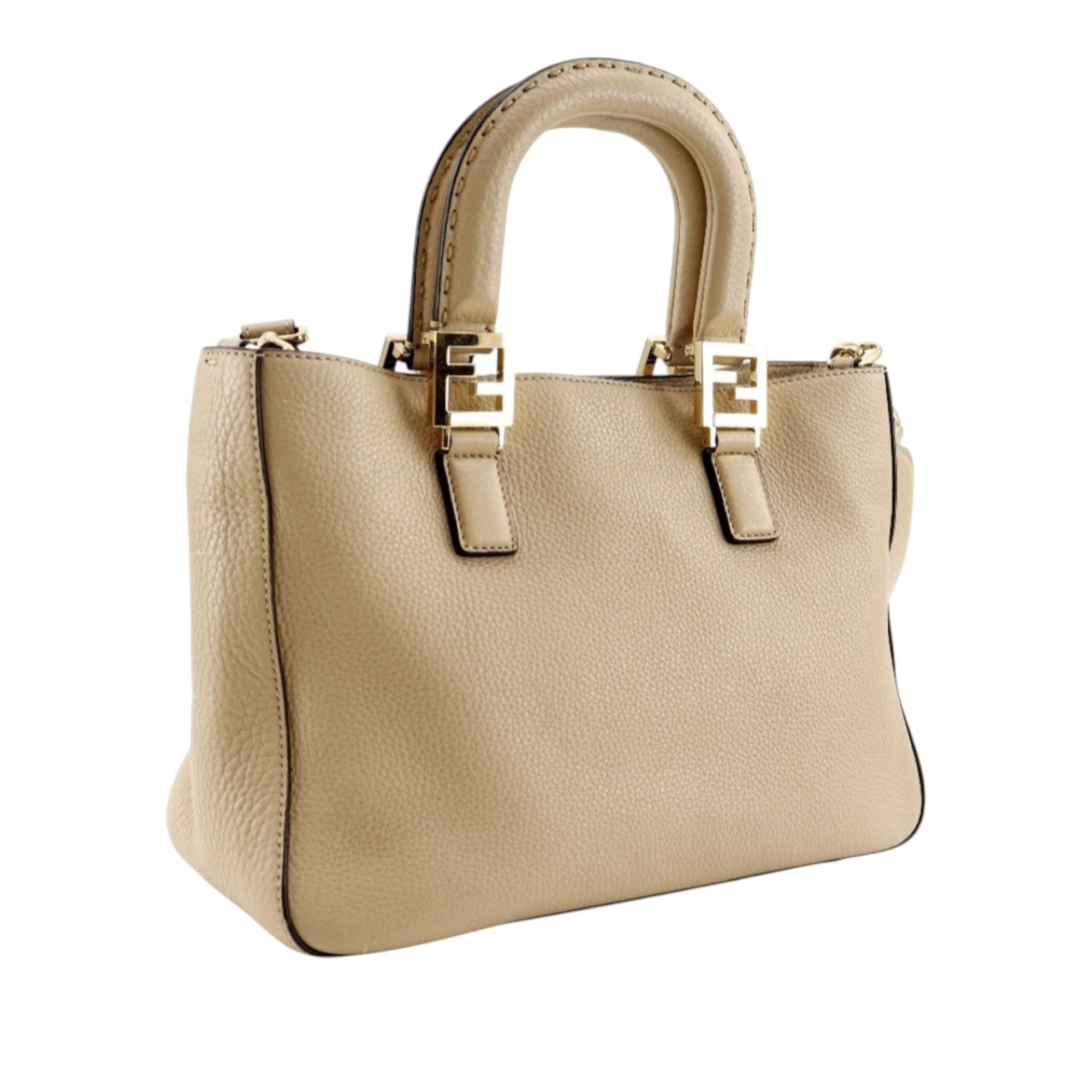 Fendi Small Leather Selleria FF Tote Size ONE SIZE - 2 Thumbnail