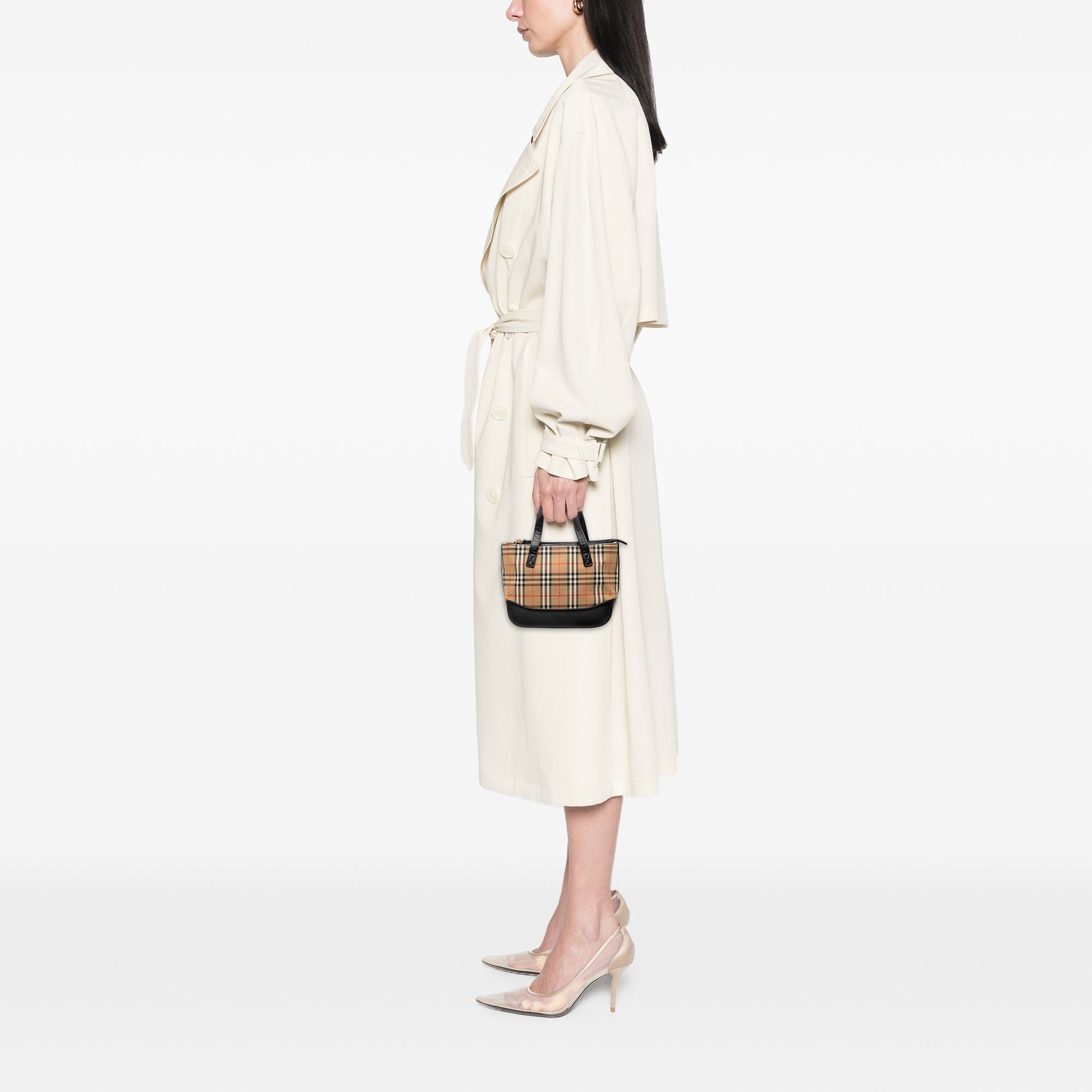 Burberry Haymarket Check Canvas Handbag Size ONE SIZE - 6 Thumbnail