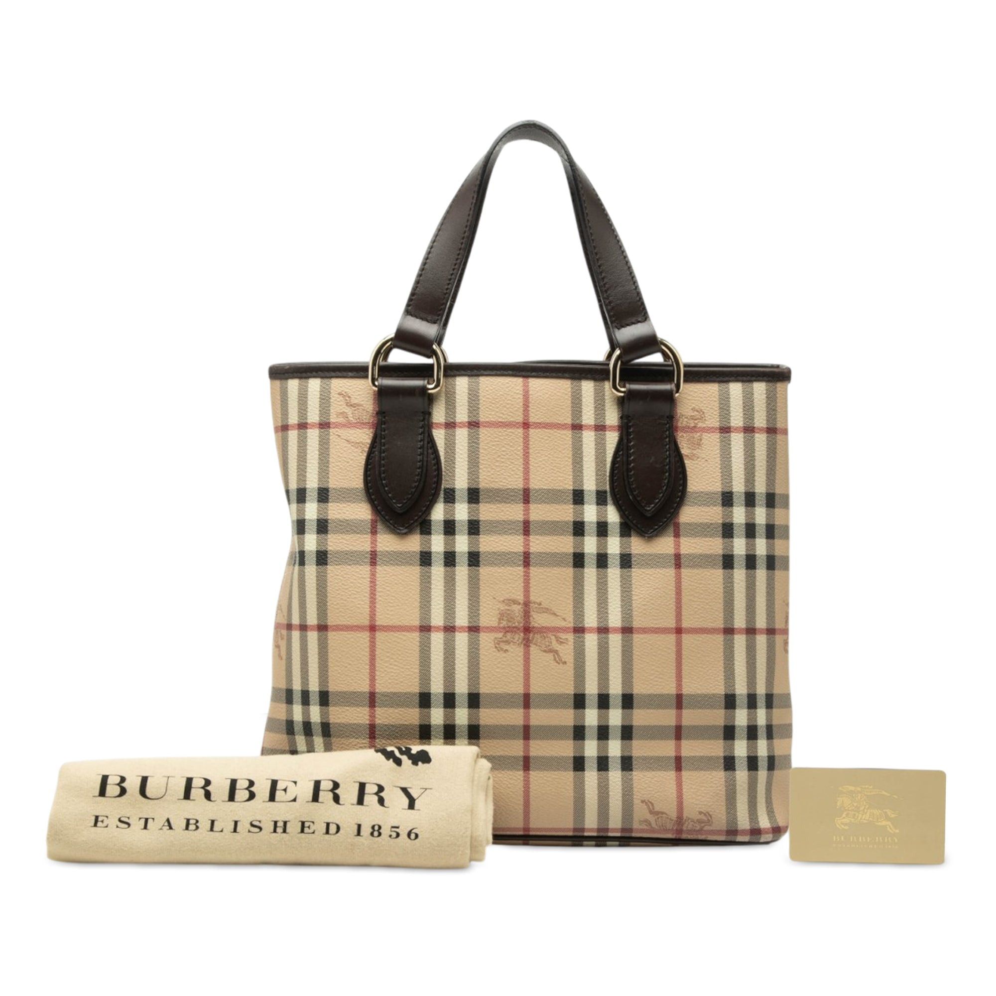 Burberry Haymarket Check Coated Canvas Tote Size ONE SIZE - 8 Thumbnail