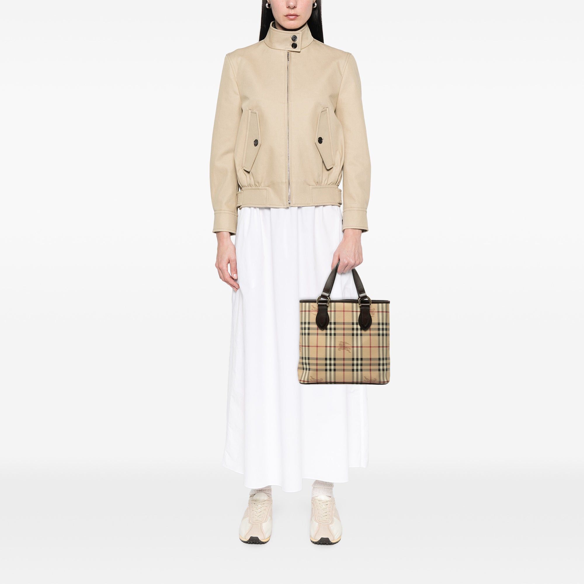 Burberry Haymarket Check Coated Canvas Tote Size ONE SIZE - 7 Thumbnail
