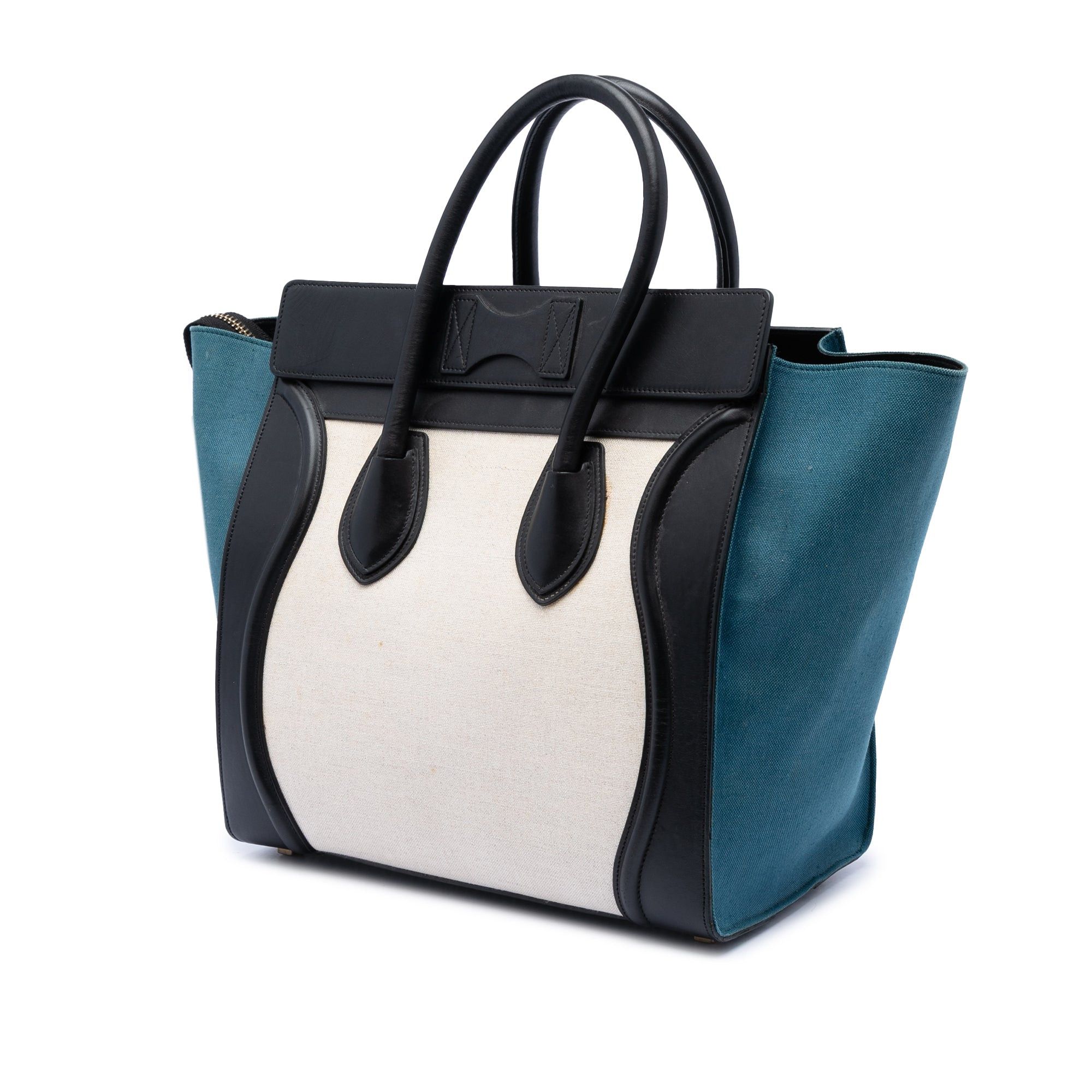 Celine Mini Tricolor Canvas and Leather Luggage Tote Size ONE SIZE - 2 Thumbnail