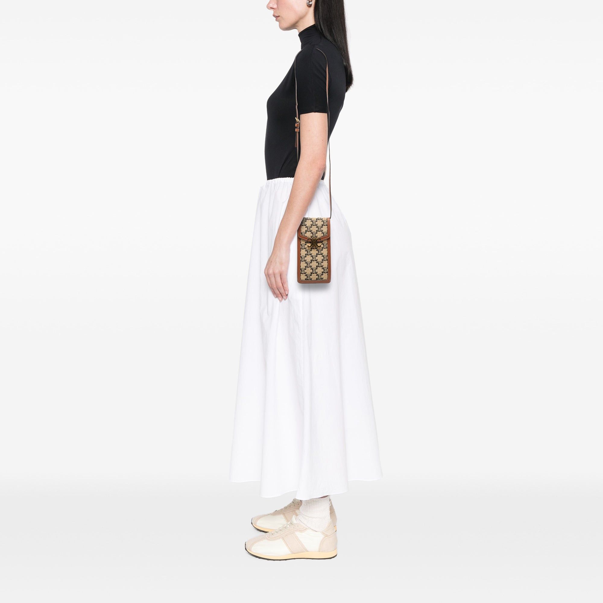 Celine Triomphe Textile Triomphe Phone Pouch Flap Crossbody Size ONE SIZE - 7 Thumbnail