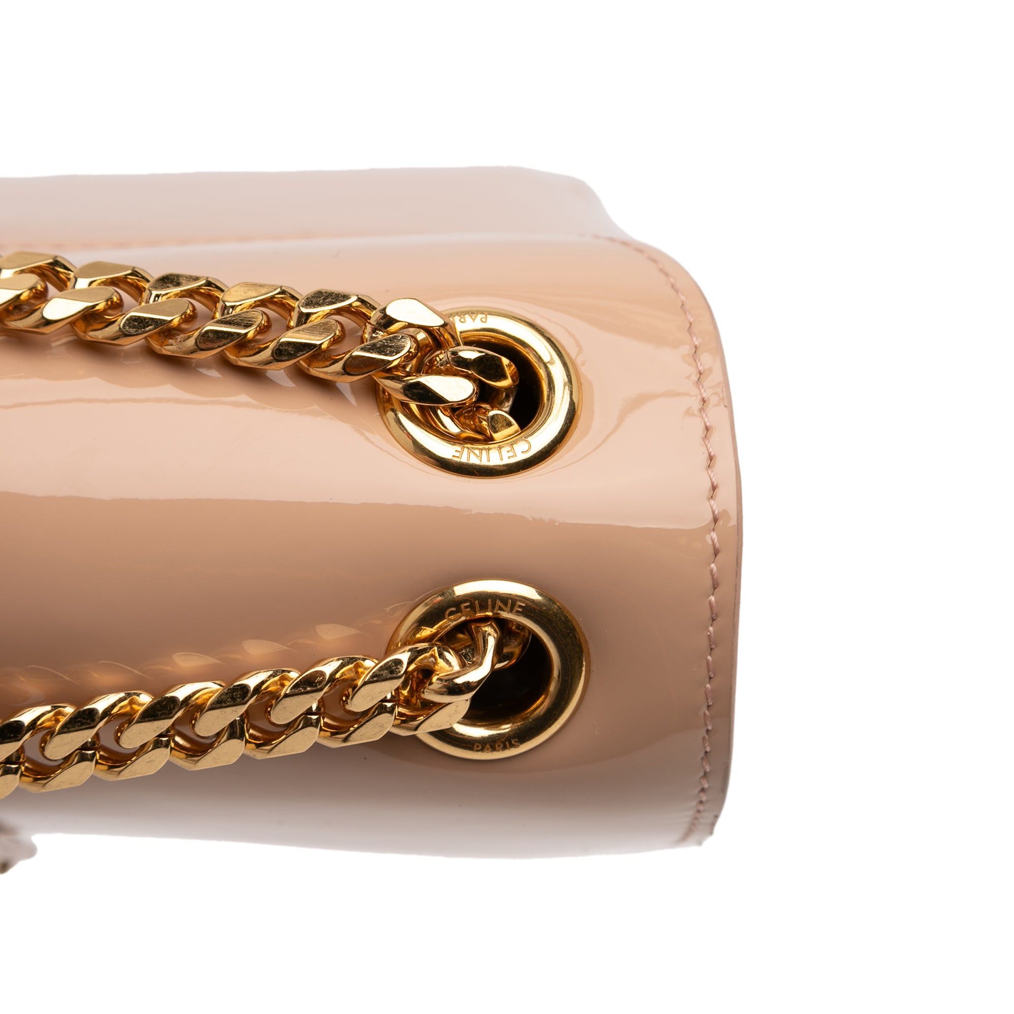 Celine Teen Patent Triomphe Victoire Chain Shoulder Bag Size ONE SIZE - 7 Thumbnail