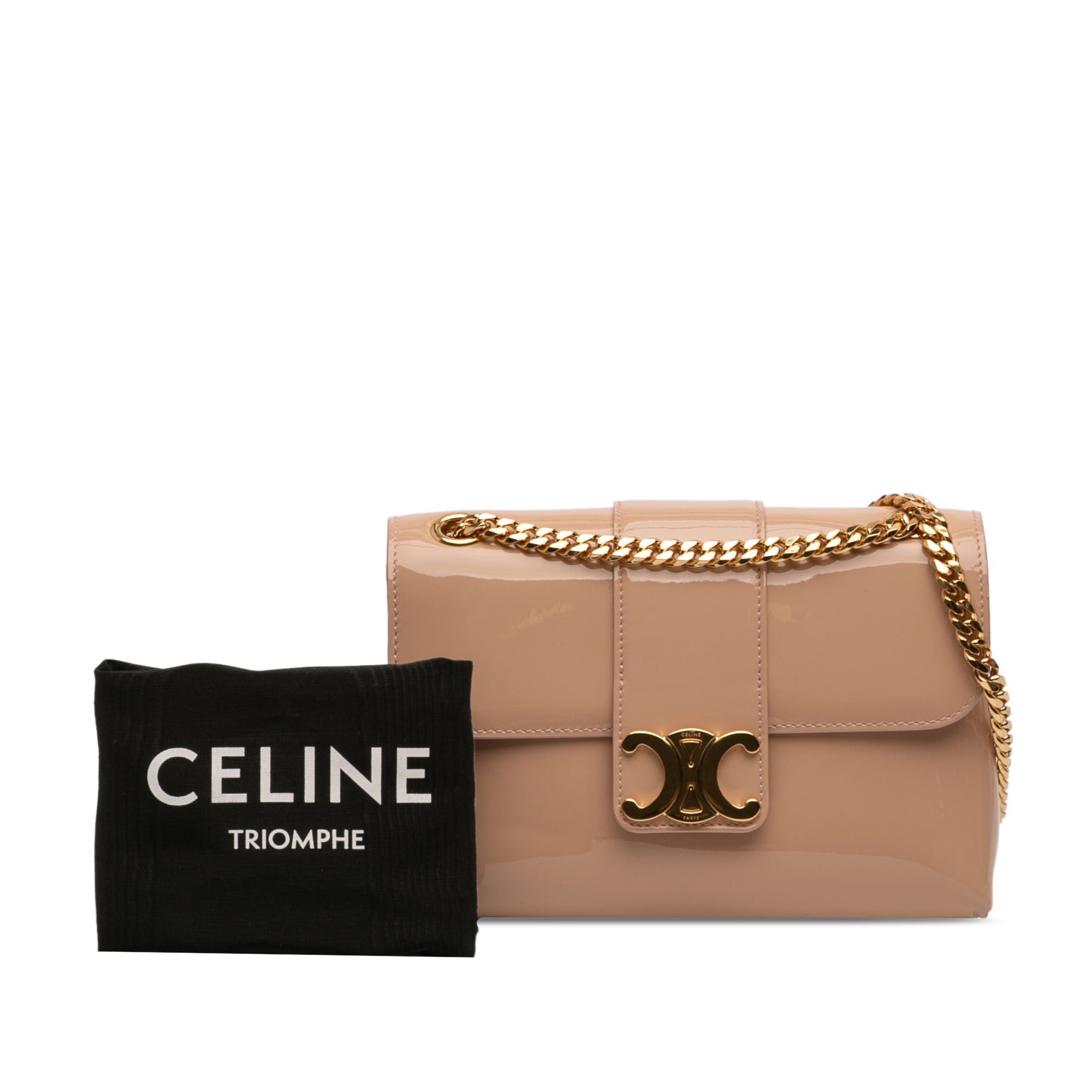 Celine Teen Patent Triomphe Victoire Chain Shoulder Bag Size ONE SIZE - 10 Thumbnail
