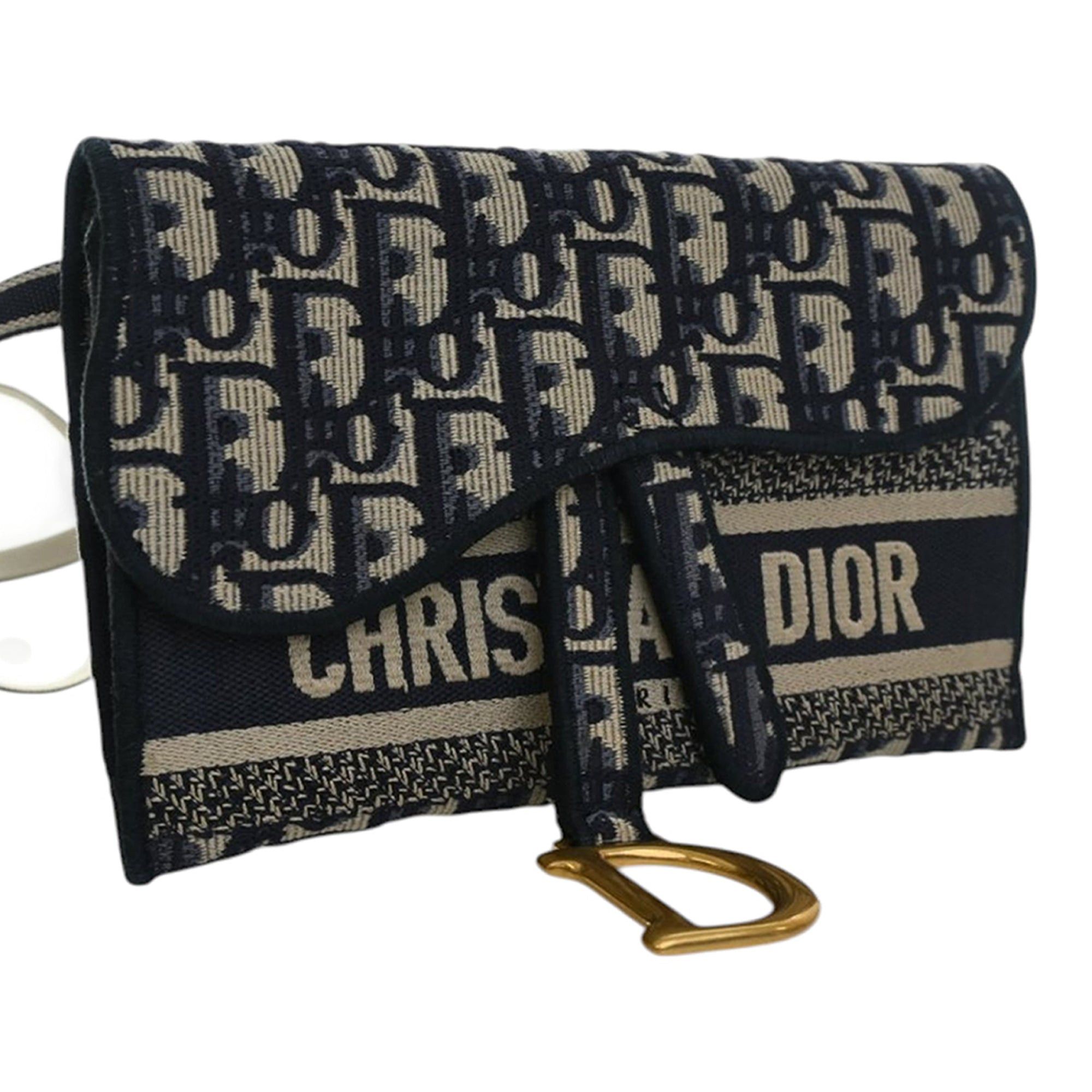 Dior Oblique Canvas Embroidered Saddle Slim Belt Pouch Size ONE SIZE - 2 Thumbnail